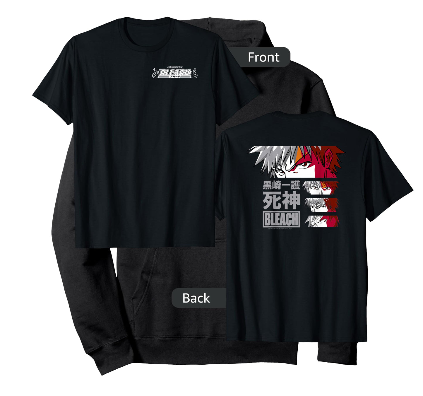 Bleach Ichigo Eyes with Kanji Front and Back Anime T-Shirt