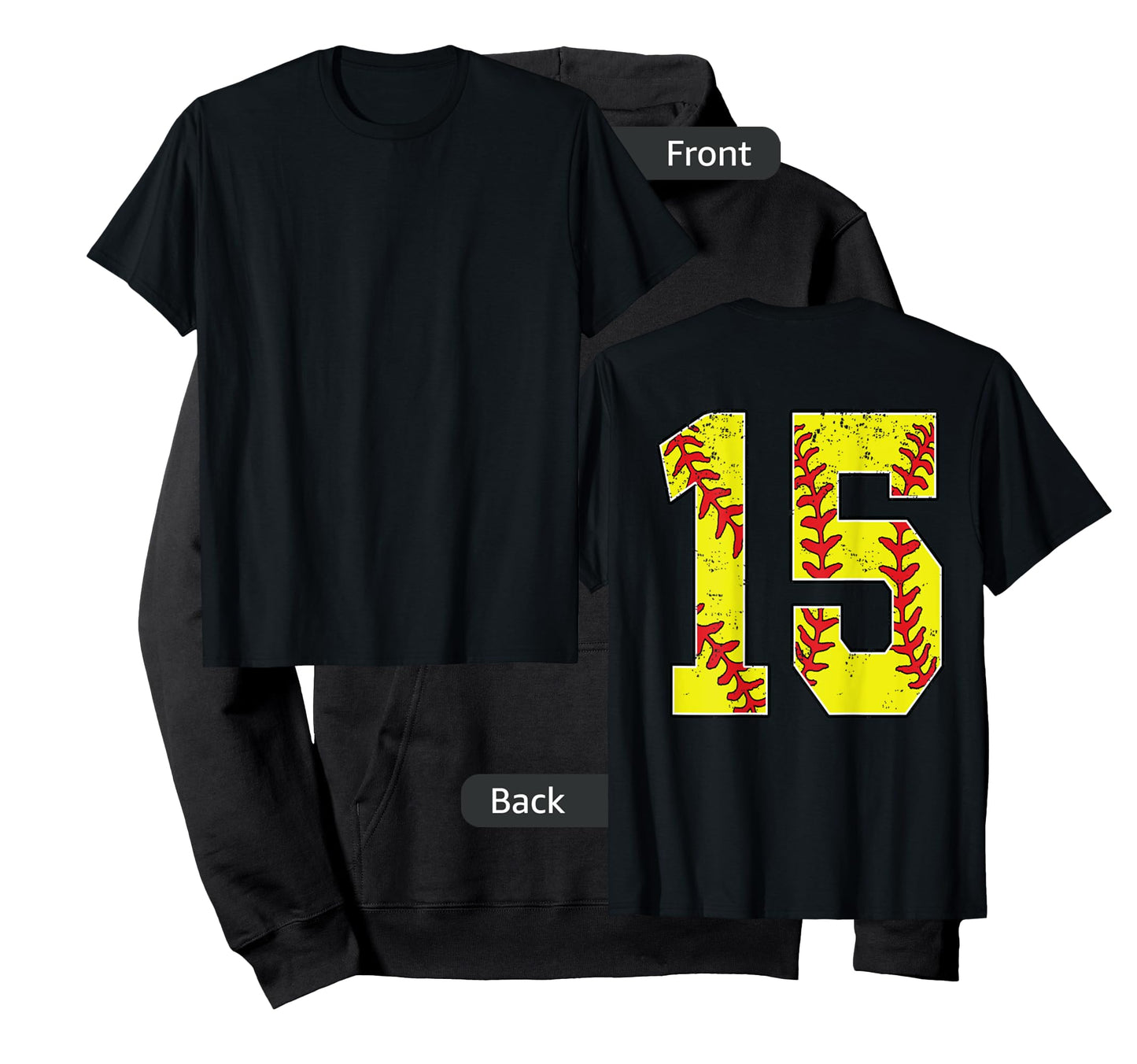 Number #15 Softball Jersey Number 15 Print On Back T-Shirt