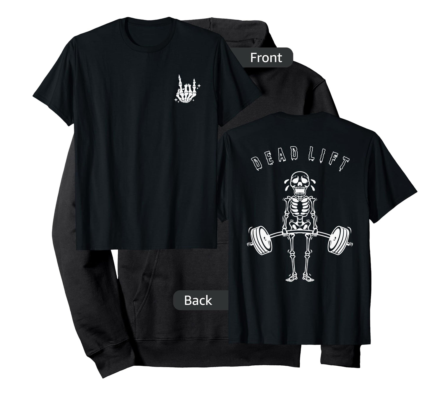 TheGodsEnvyUs Men's Halloween Skeleton Graphic Gym T-Shirt, Black, Small