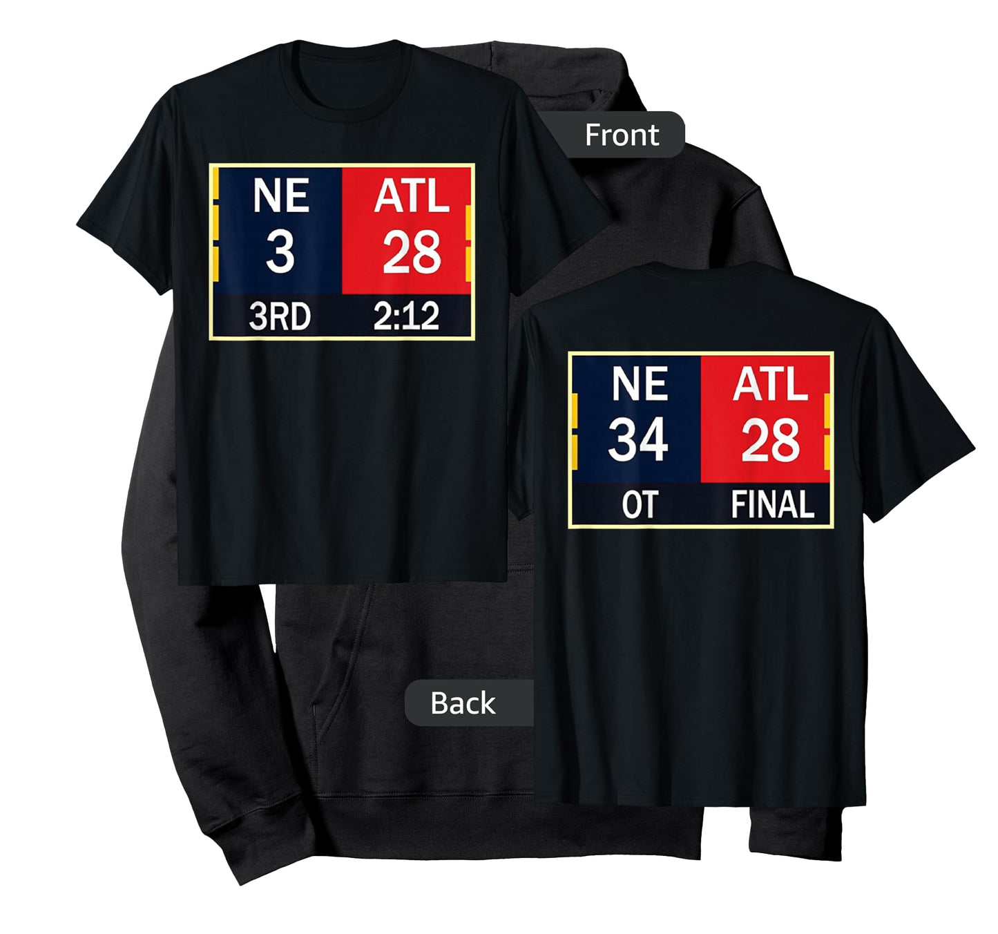 NE 3 ATL 28 Final T-shirt 2 Sides 1 Game T-Shirt