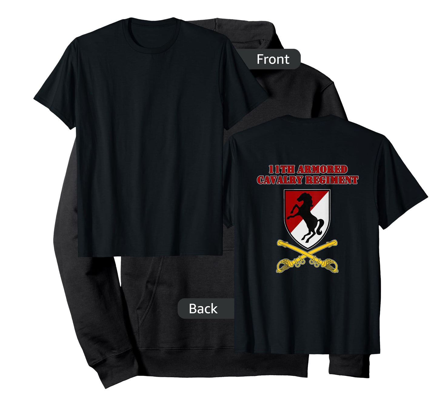 11th Armored Cav Regiment - for 11th ACR vets design on back T-Shirt