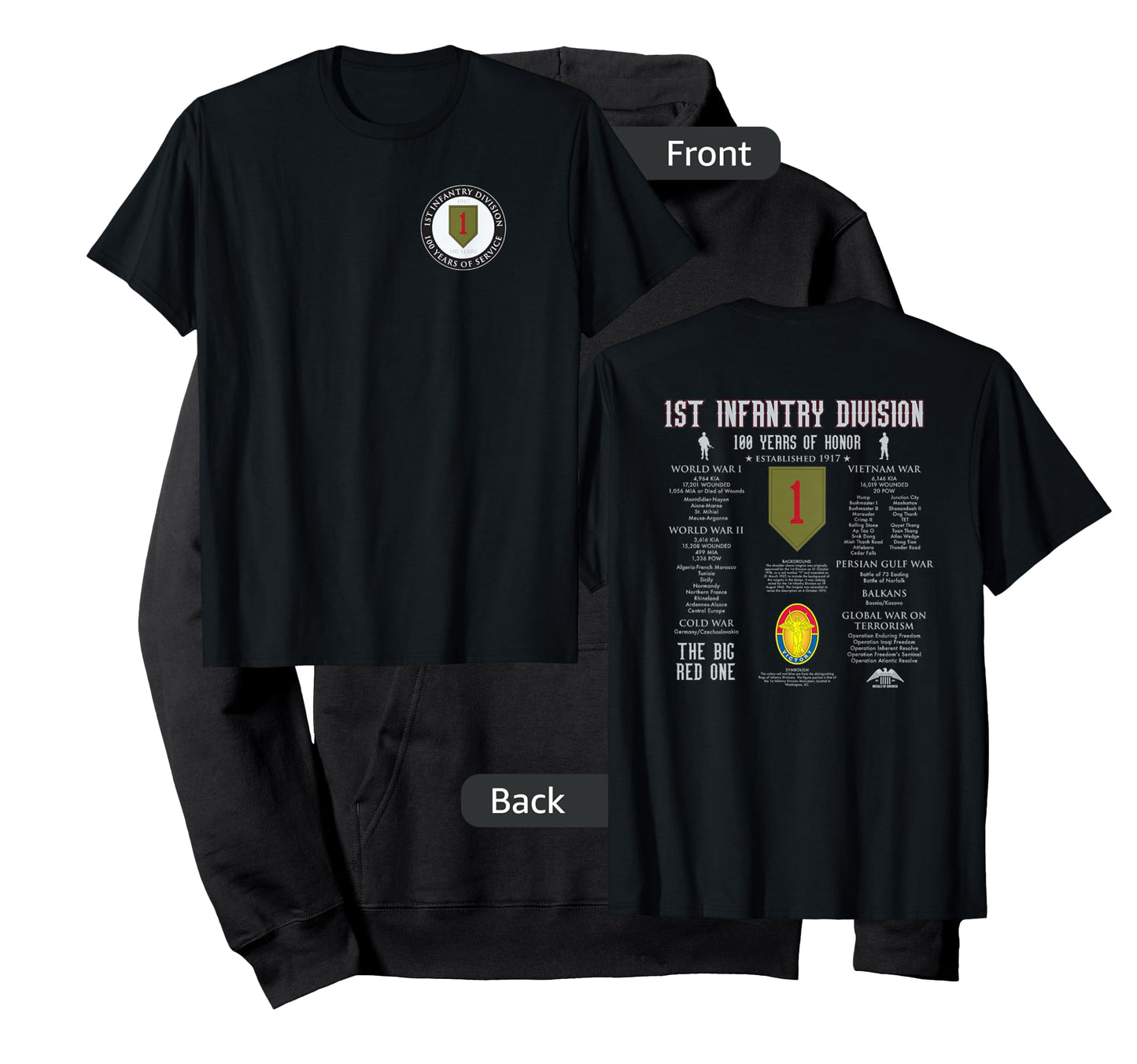 1st Infantry Division 100 Years of Honor T-Shirt