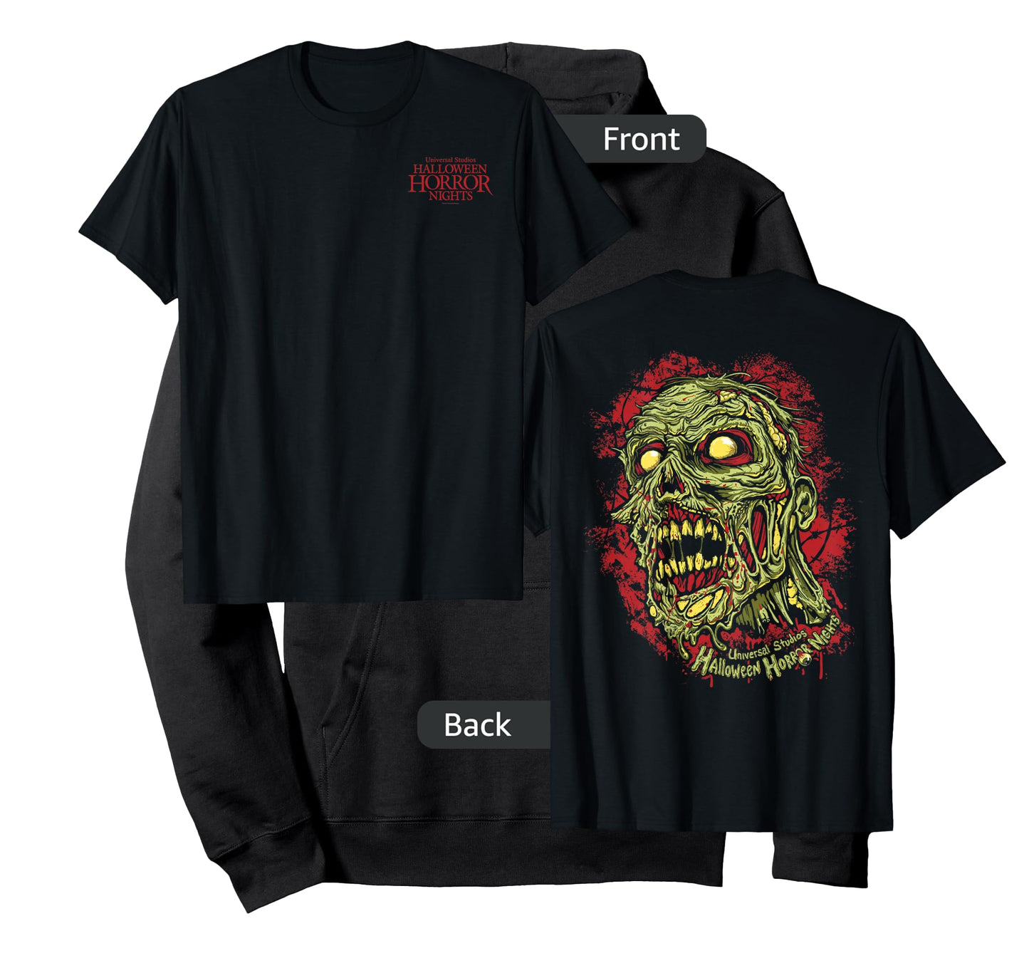 Halloween Horror Nights HHN Zombie Front & Back T-Shirt