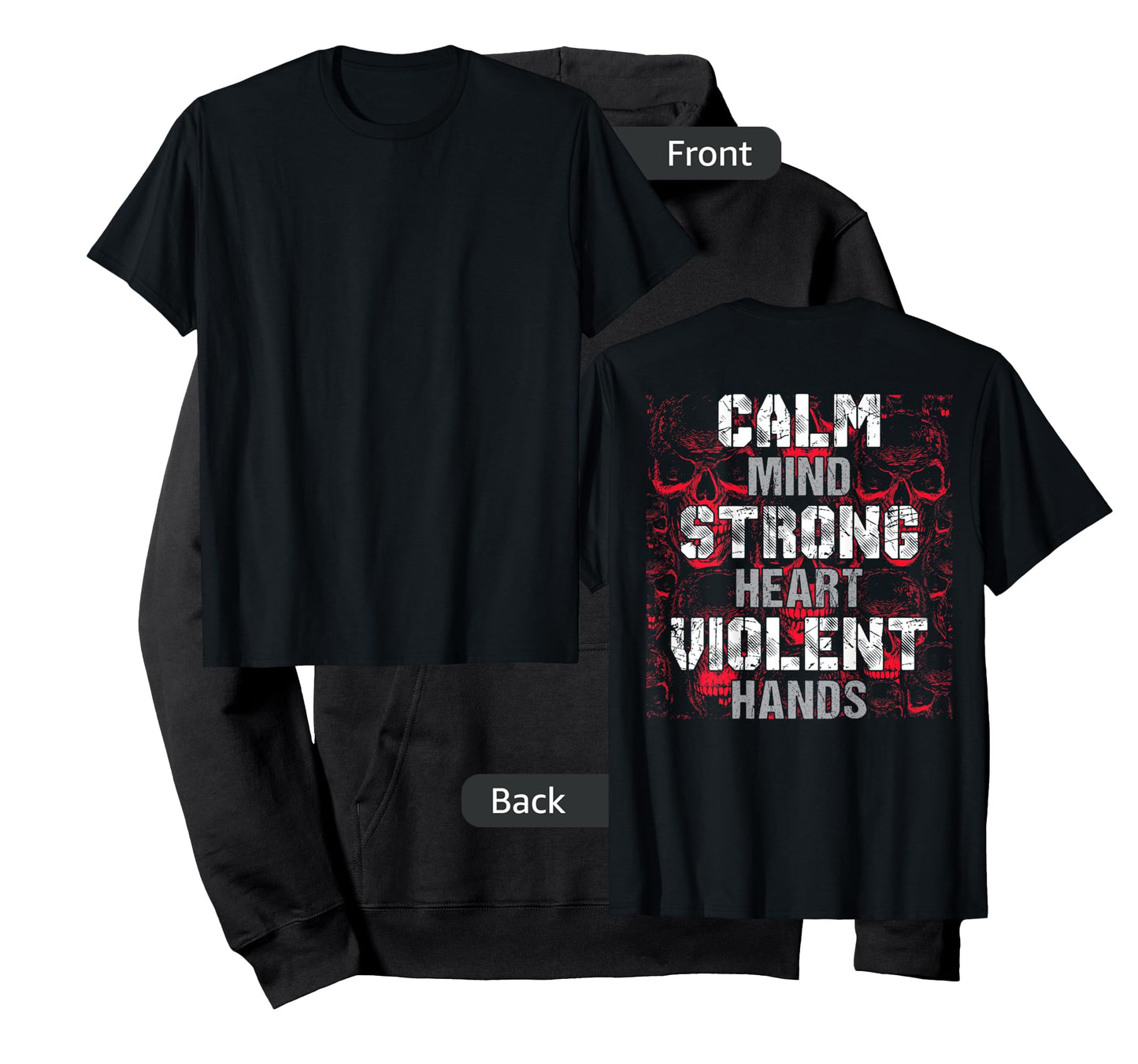 Vikings Gym Calm Mind Strong Heart Violent Hands Norsemen T-Shirt