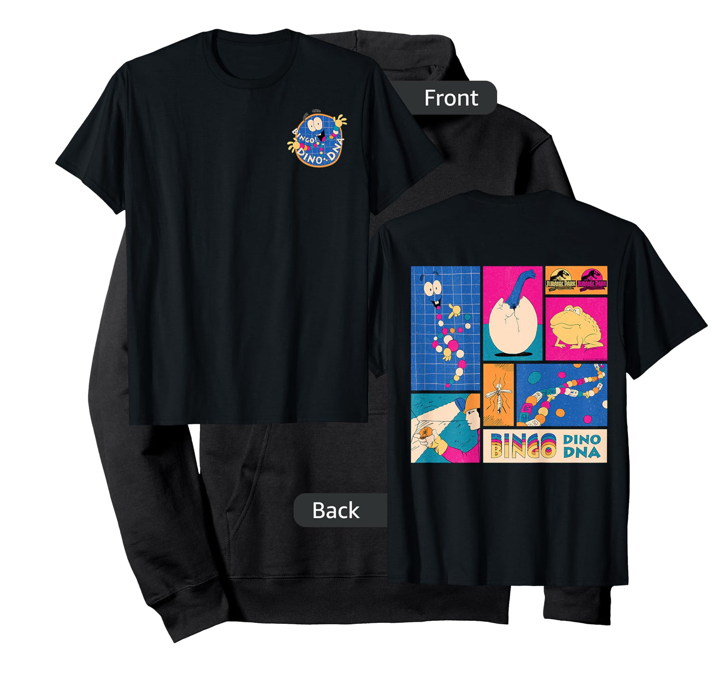 Jurassic Park 30th Anniversary Bingo Dino DNA Retro T-Shirt