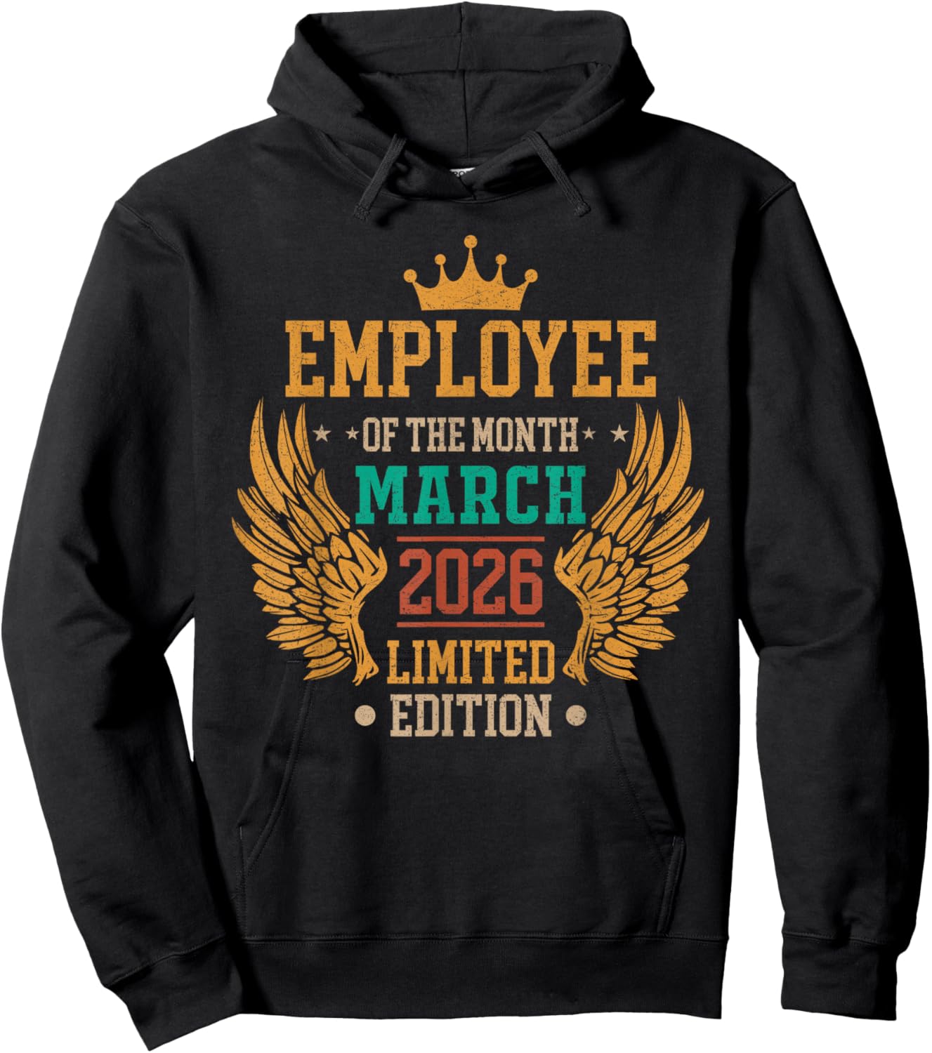 Employee of The Month March 2026 Vintage T-Shirt - Hoodie | Black