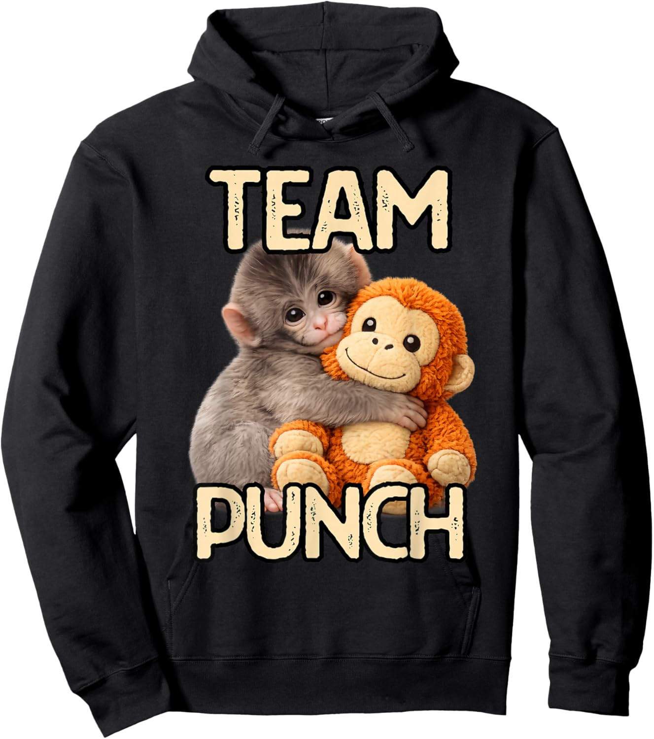 Vintage Retro Team Punch Monkey T-Shirt - Hoodie | Black