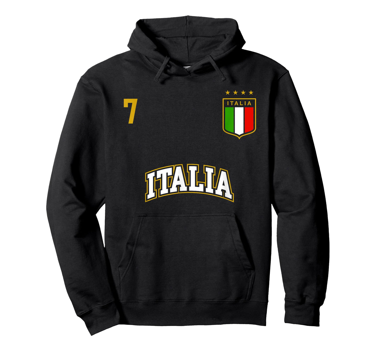Italy Shirt Number 7 + BACK Soccer Team Sports Italian Flag