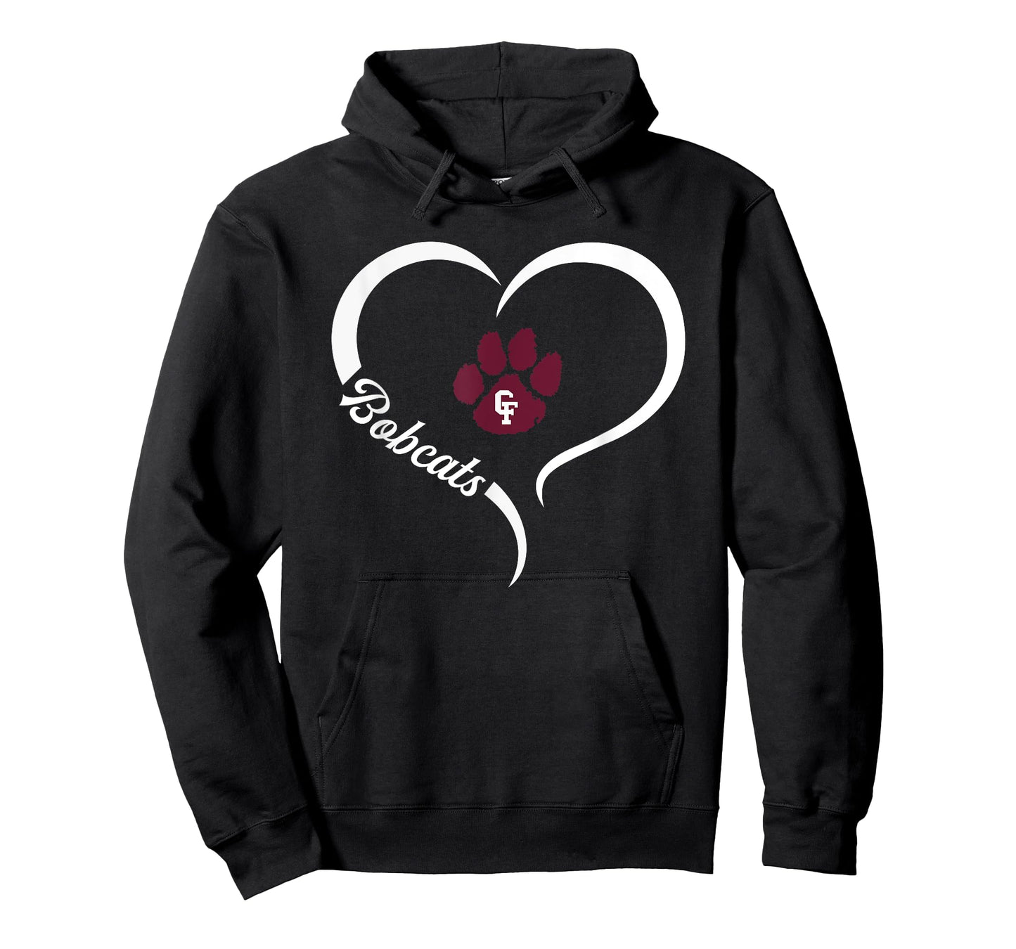 Cy-Fair Bobcats Logo Half Heart Slogan HS T-Shirt