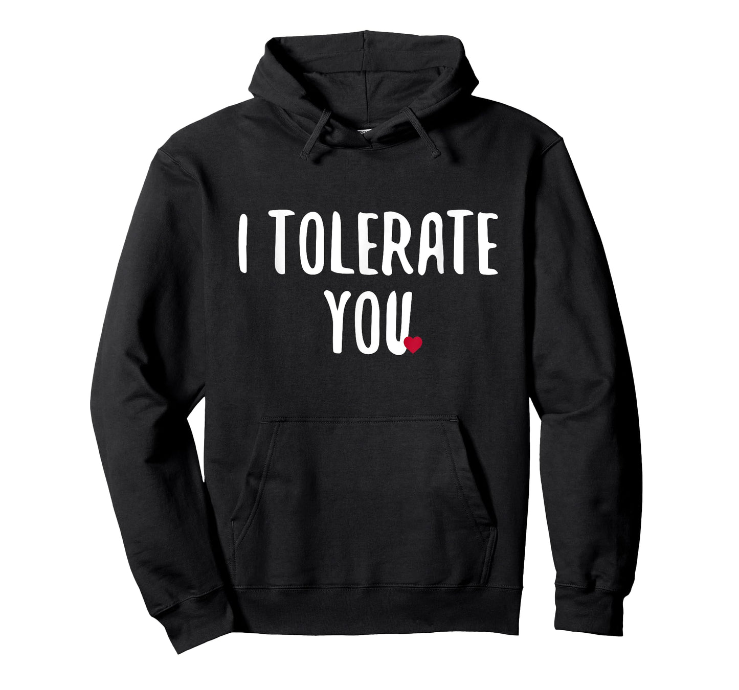 Festivallr I Tolerate You Unisex Adult T-Shirt - Black, Small - Short Sleeve, Crew Neck - Modern Retro, Gym, Holiday - Cotton, Polyester - Unique Graphics, Humorous Theme