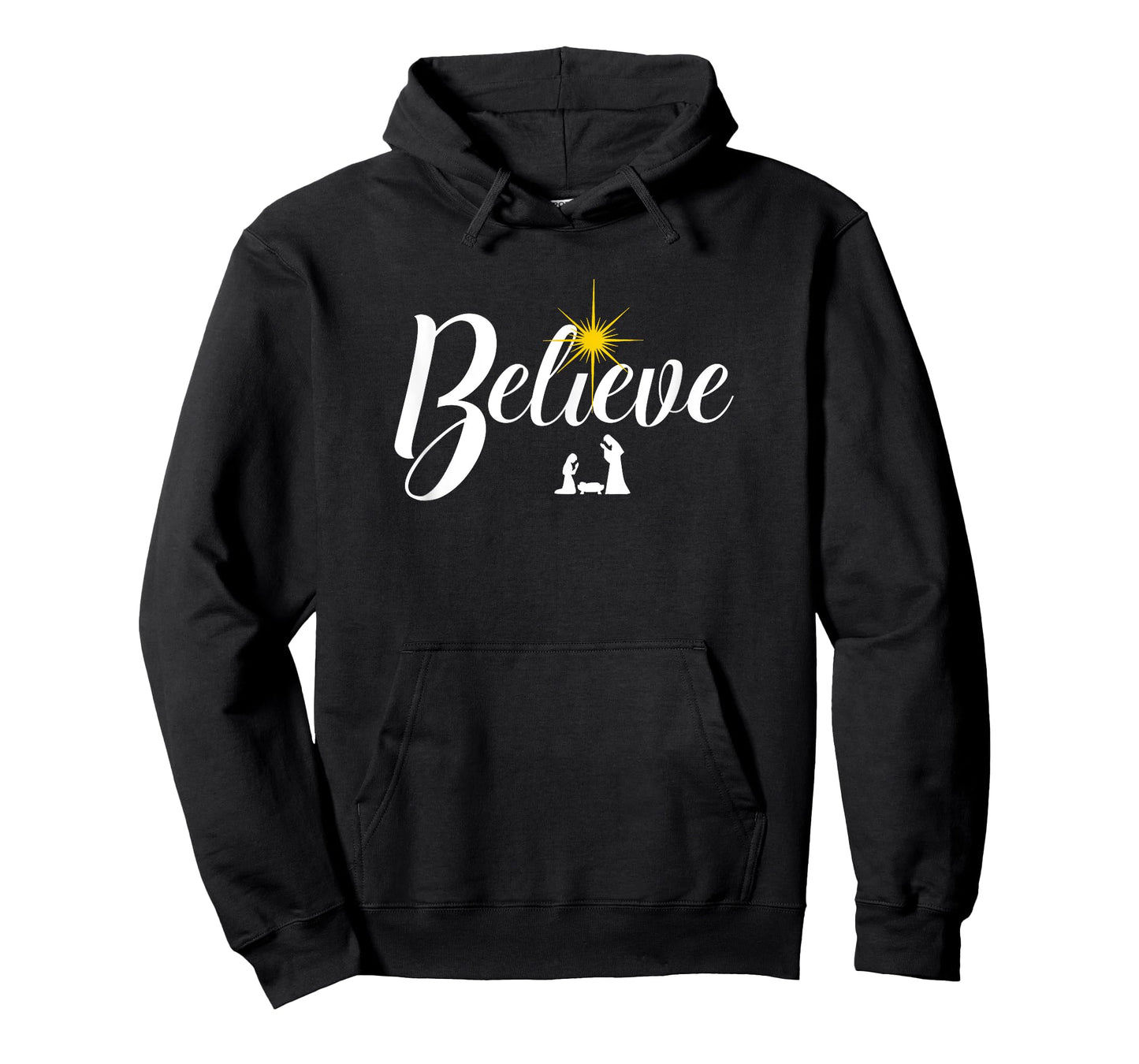 Believe Christmas Jesus Savior Born Manger Nativity Star T-Shirt