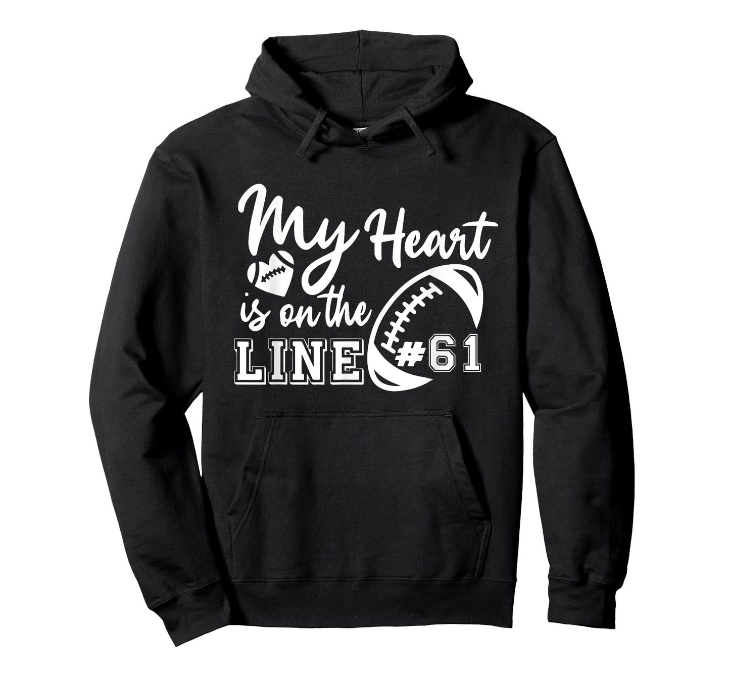 My Heart Is On The Line Number 61 Football American Custom T-Shirt
