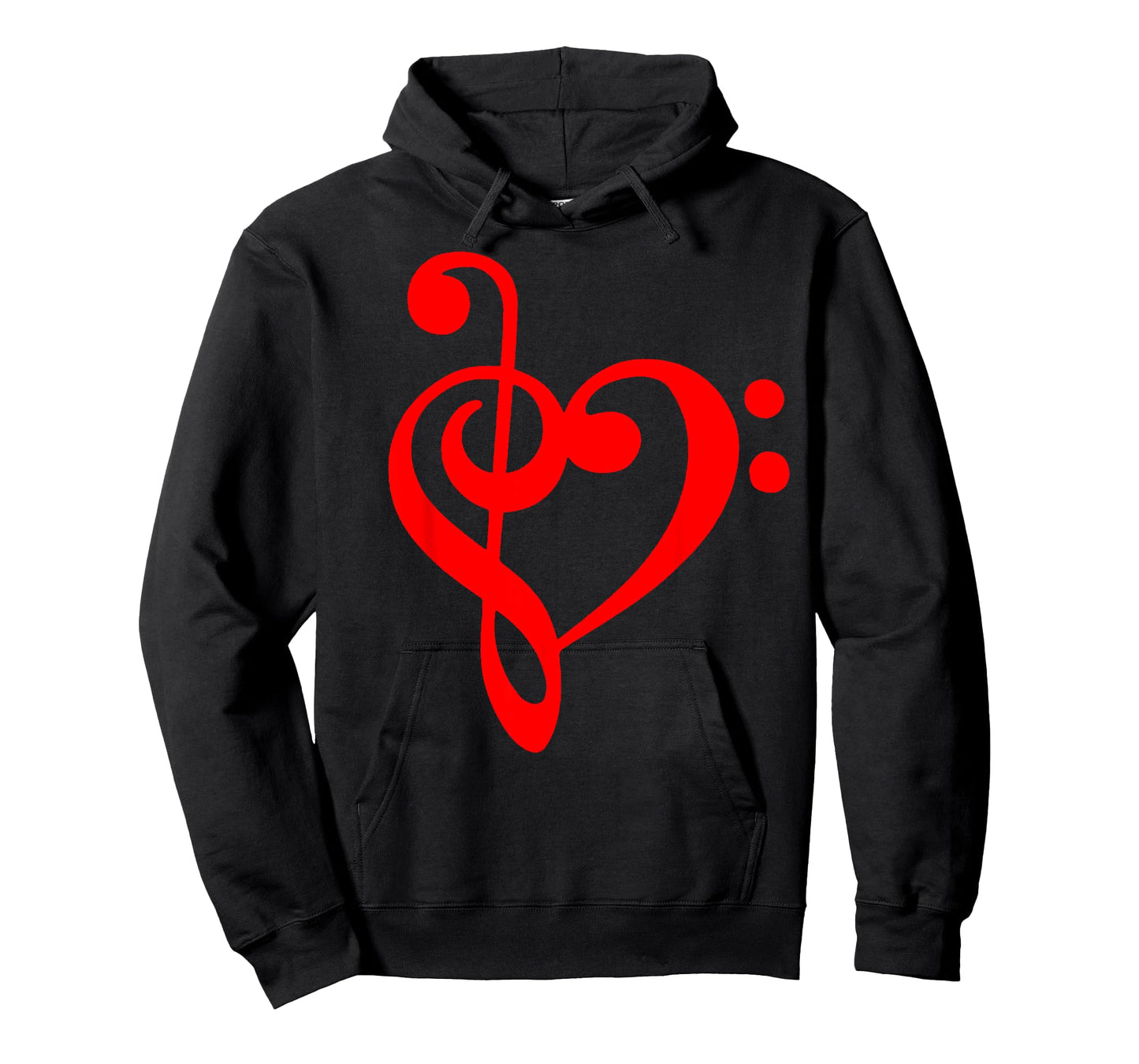 Nerdy Clef Notes Heart Love Music Musician Band Geek Red T-Shirt