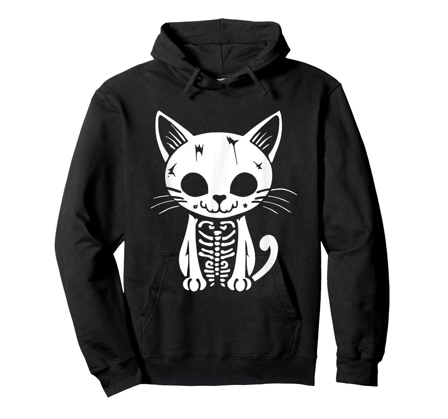 Funny Halloween Skeleton Cat Kitty Costume Skull Cat T-Shirt for Men Women Kids