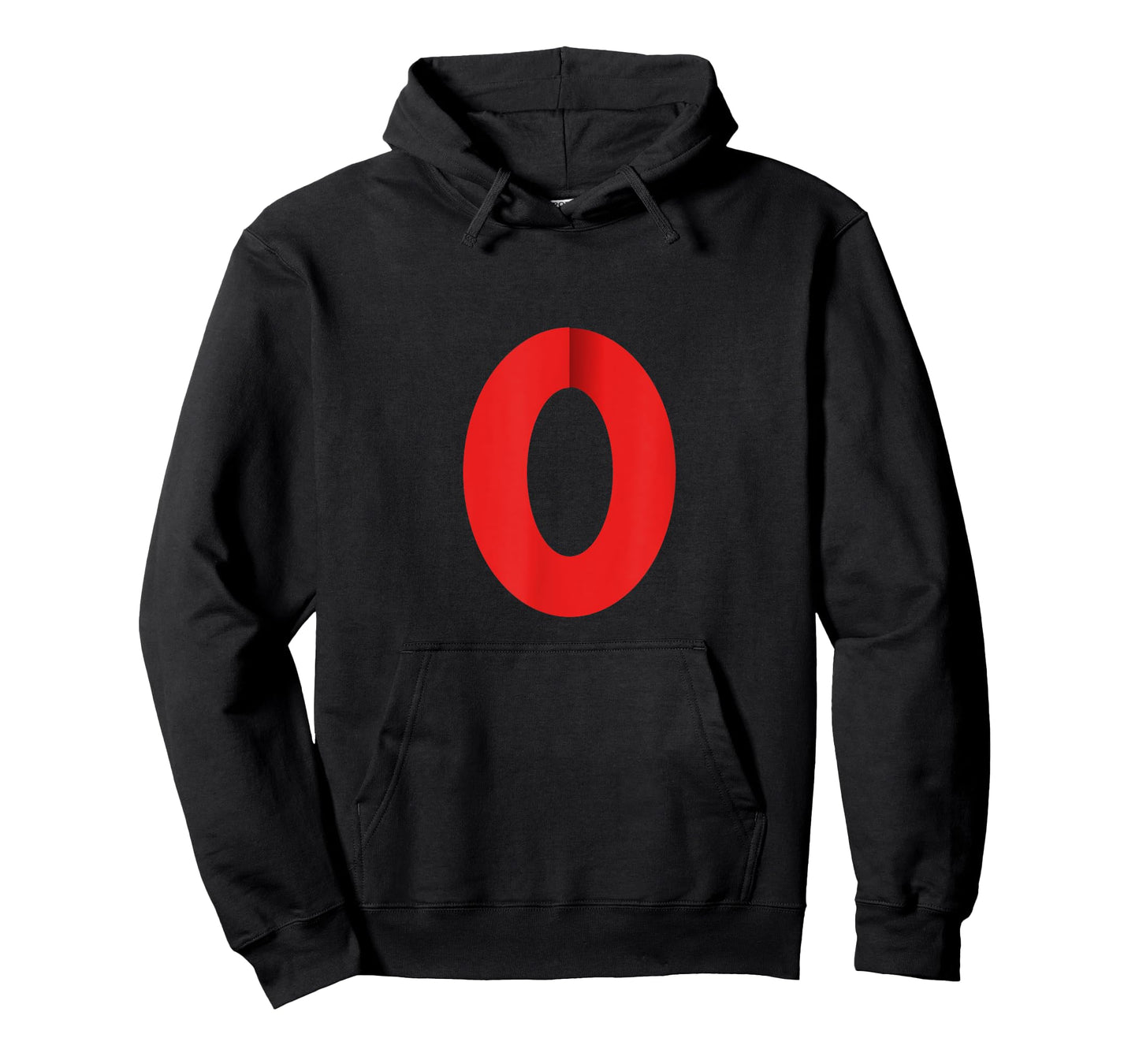Black With Red Number 0 Zero T-Shirt
