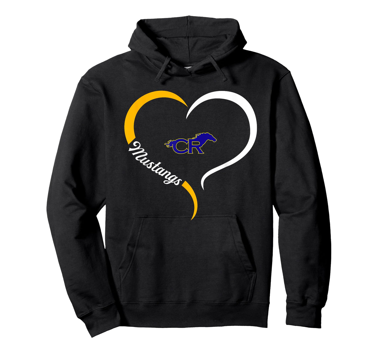 Cypress Ranch Mustangs Logo Half Heart Slogan HS T-Shirt