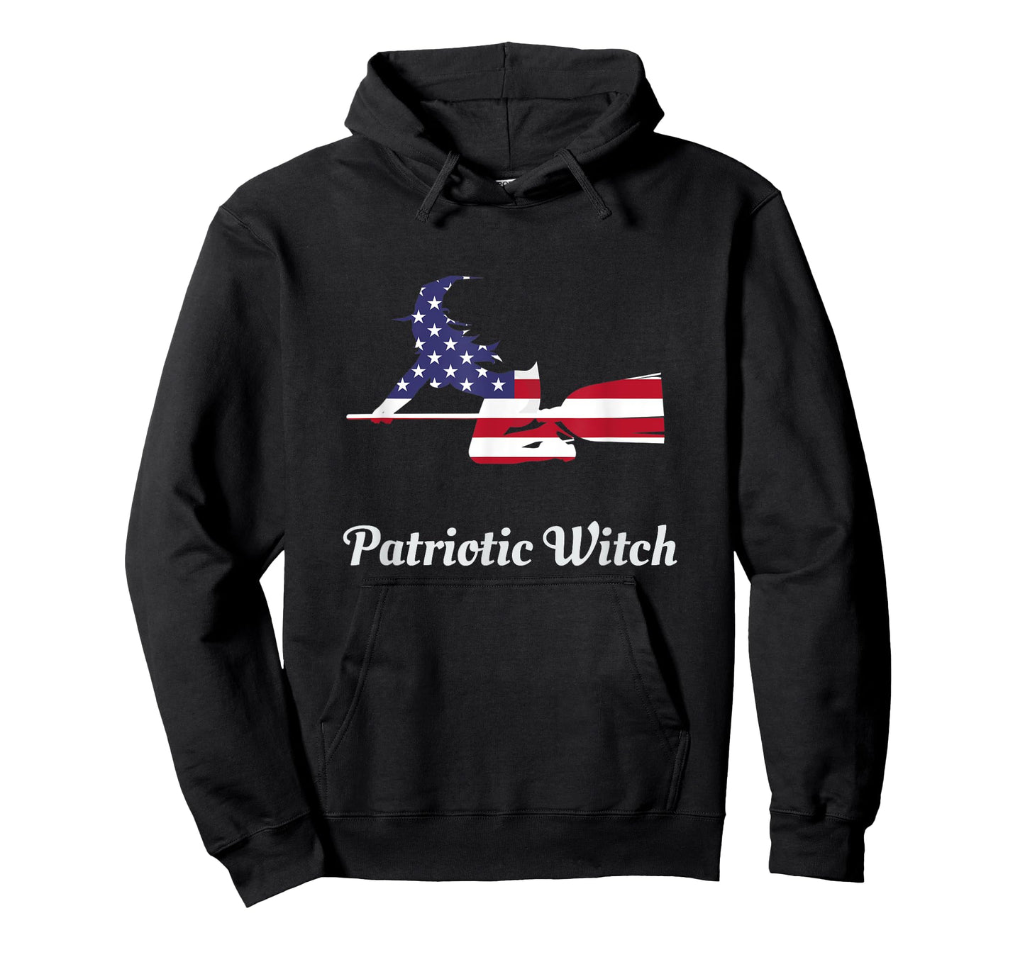 Halloween Patriotic Witch T Shirt - USA American Flag Tee Women Kids Men T-Shirt