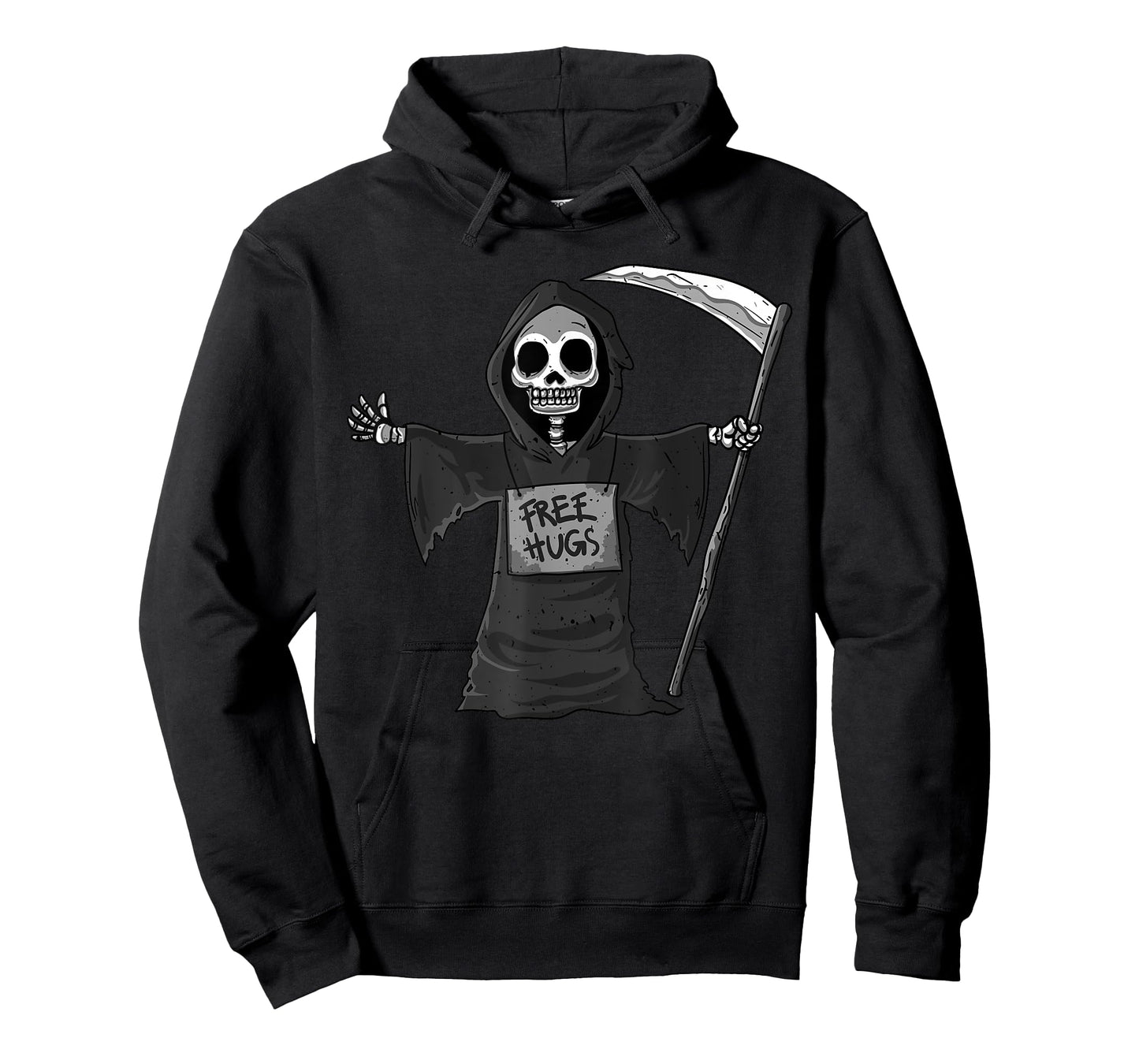 Free Hugs Grim Reaper Halloween Party Cosplay Lazy Costume T-Shirt
