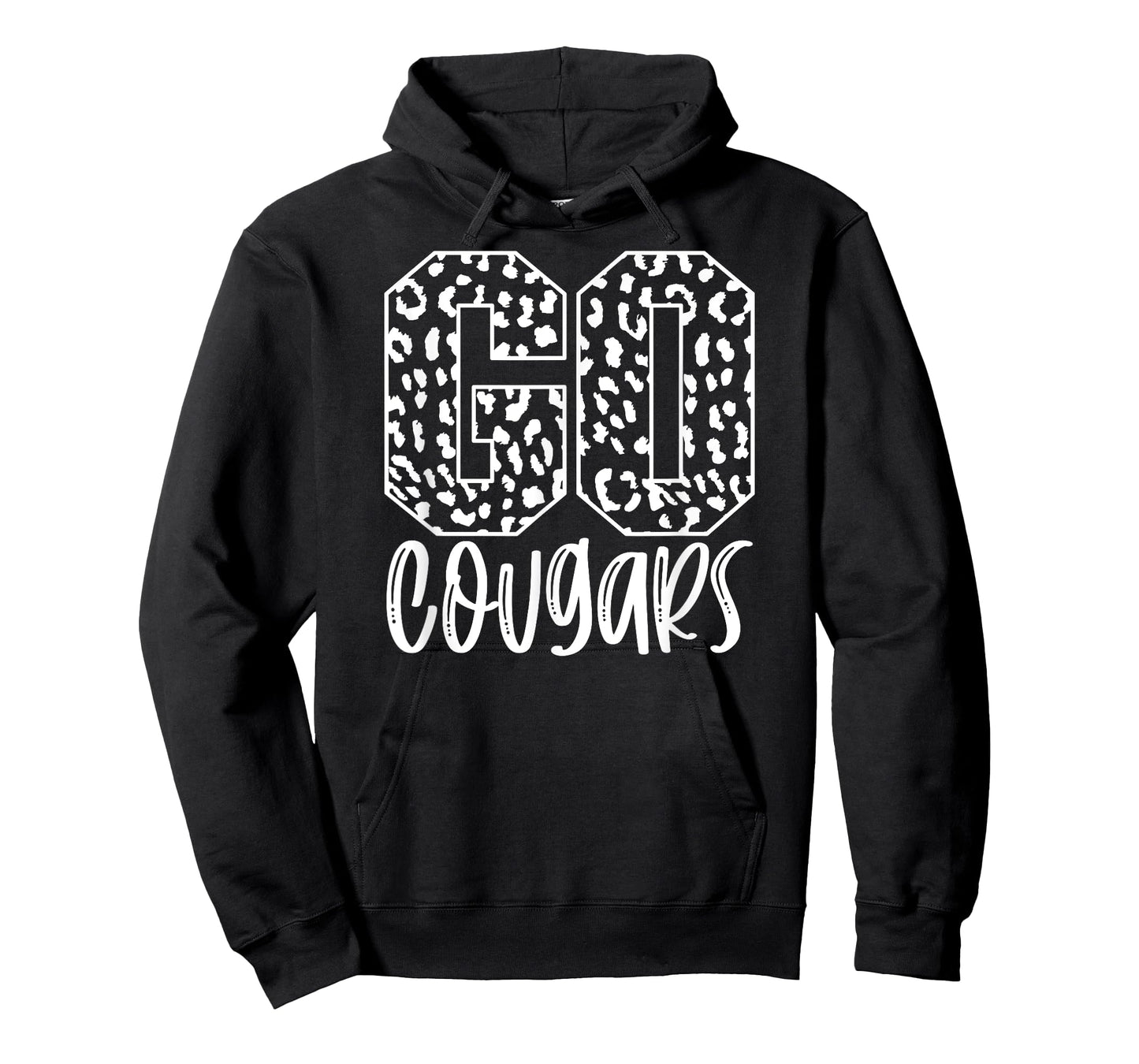 Cougars Team Mascot School Spirit Game Night Leopard Print T-Shirt