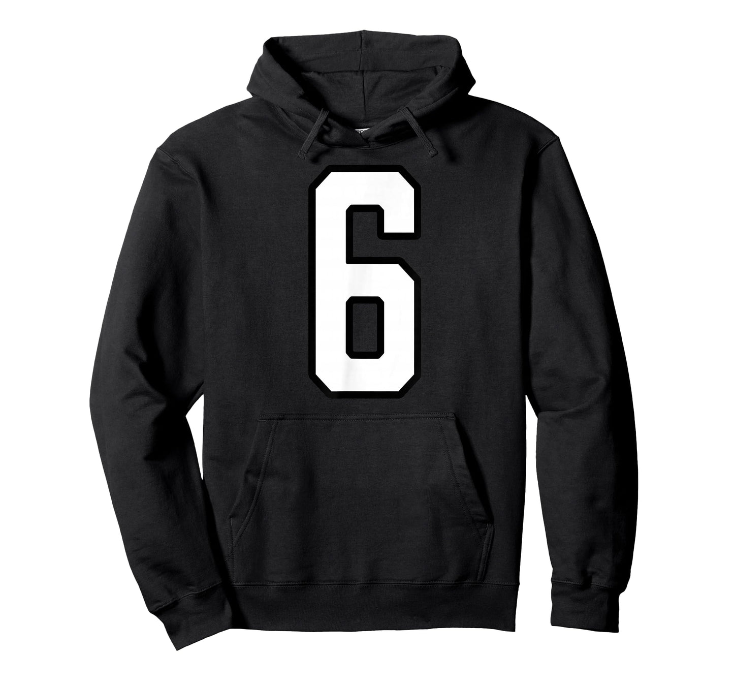 White and Black Sports Number 6 Jersey Uniform Player T-Shirt