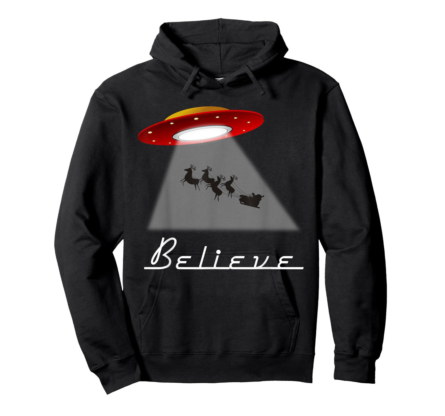 Funny Alien Christmas Shirt Believe UFO Santa Abduction Gift T-Shirt
