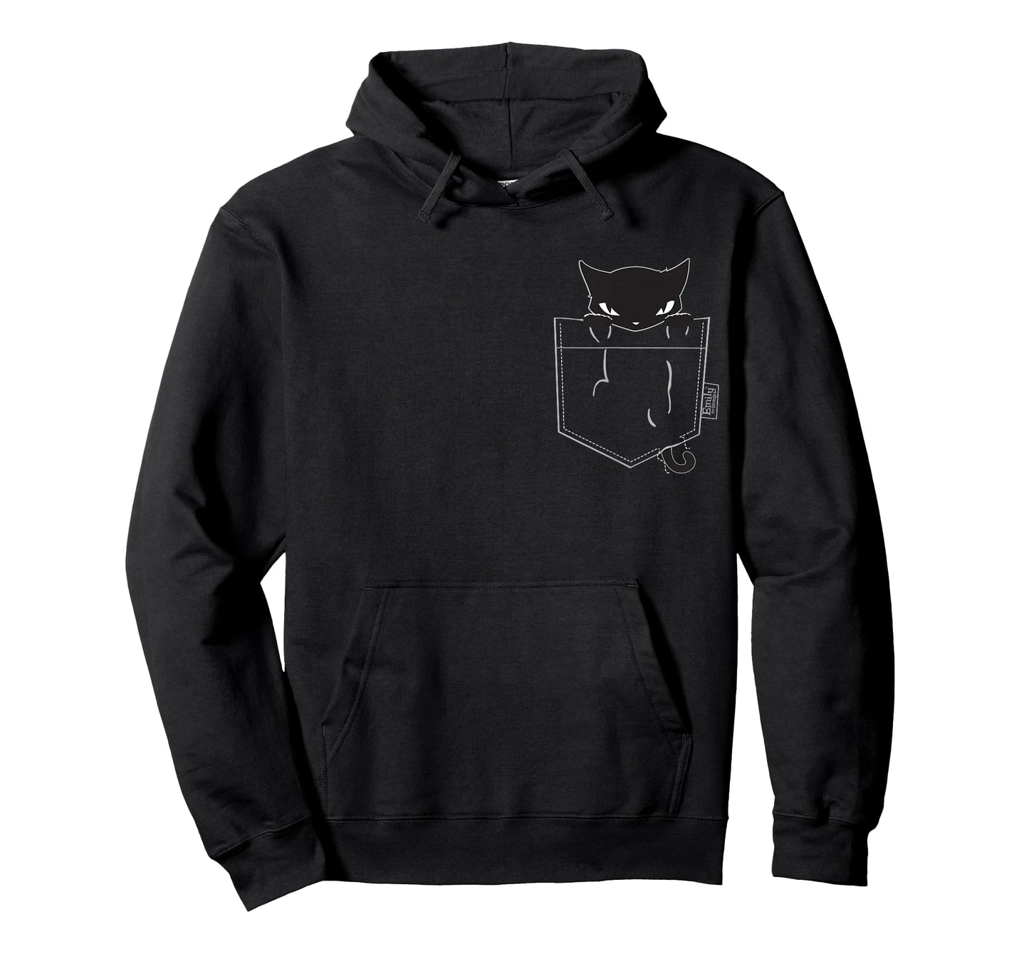 Emily The Strange Women's X-Small Black Pocket Kitty T-Shirt