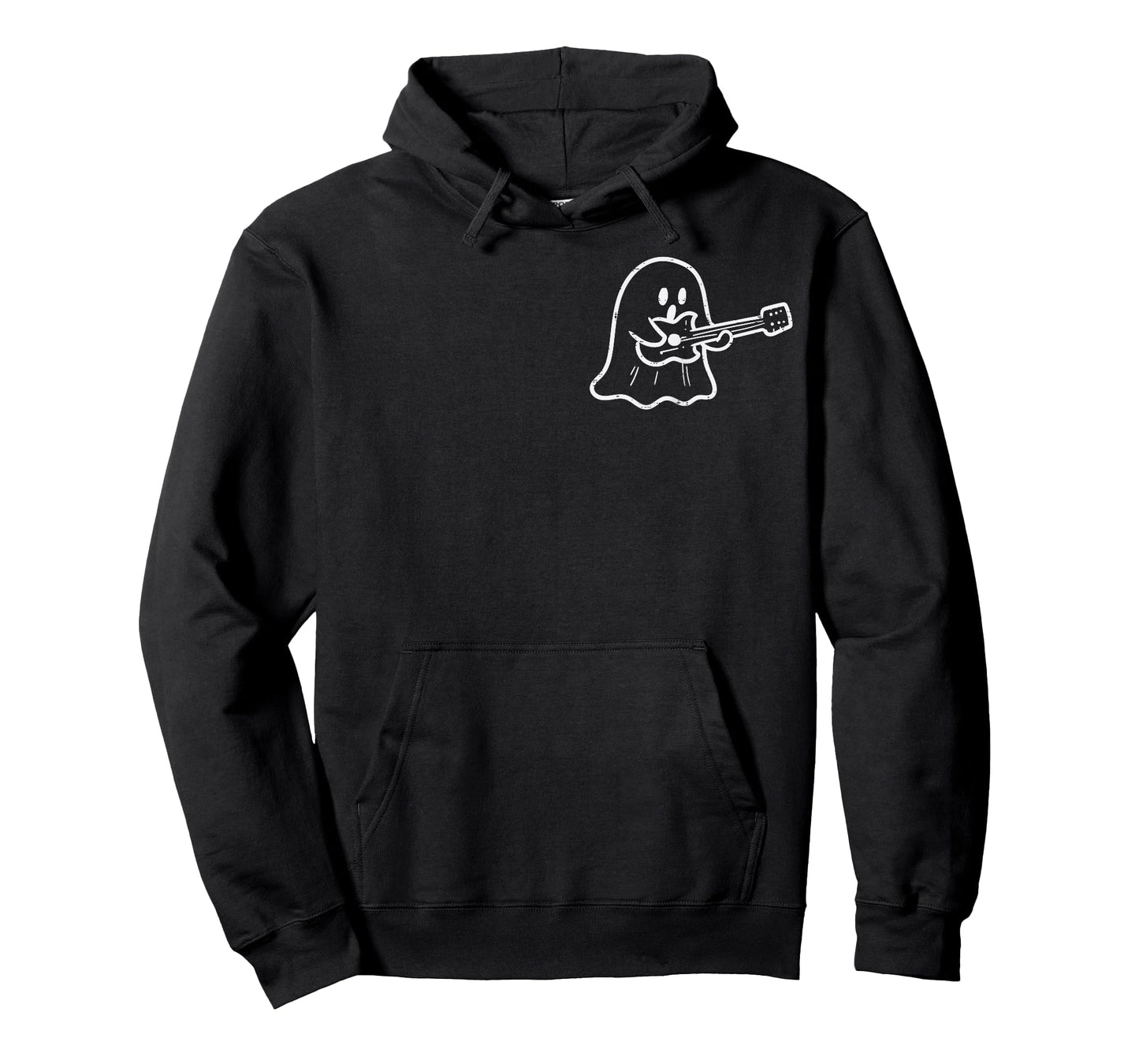 Ghost Playing Guitar Pocket Halloween Costume Men Women Kids T-Shirt