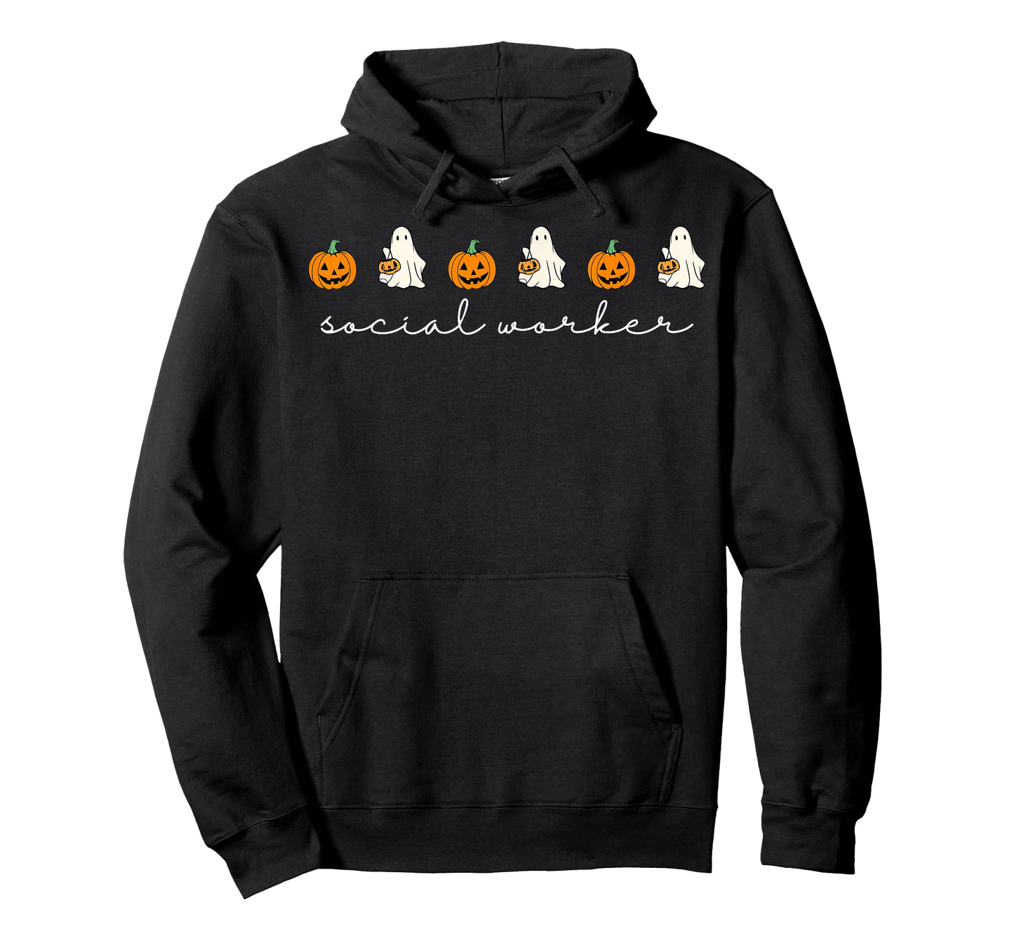 Retro Social Worker Pumpkin Ghost Fall Halloween Social Work T-Shirt