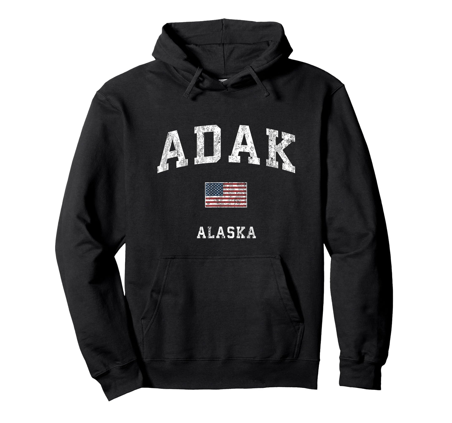 Adak Alaska AK Vintage American Flag Sports Design T-Shirt