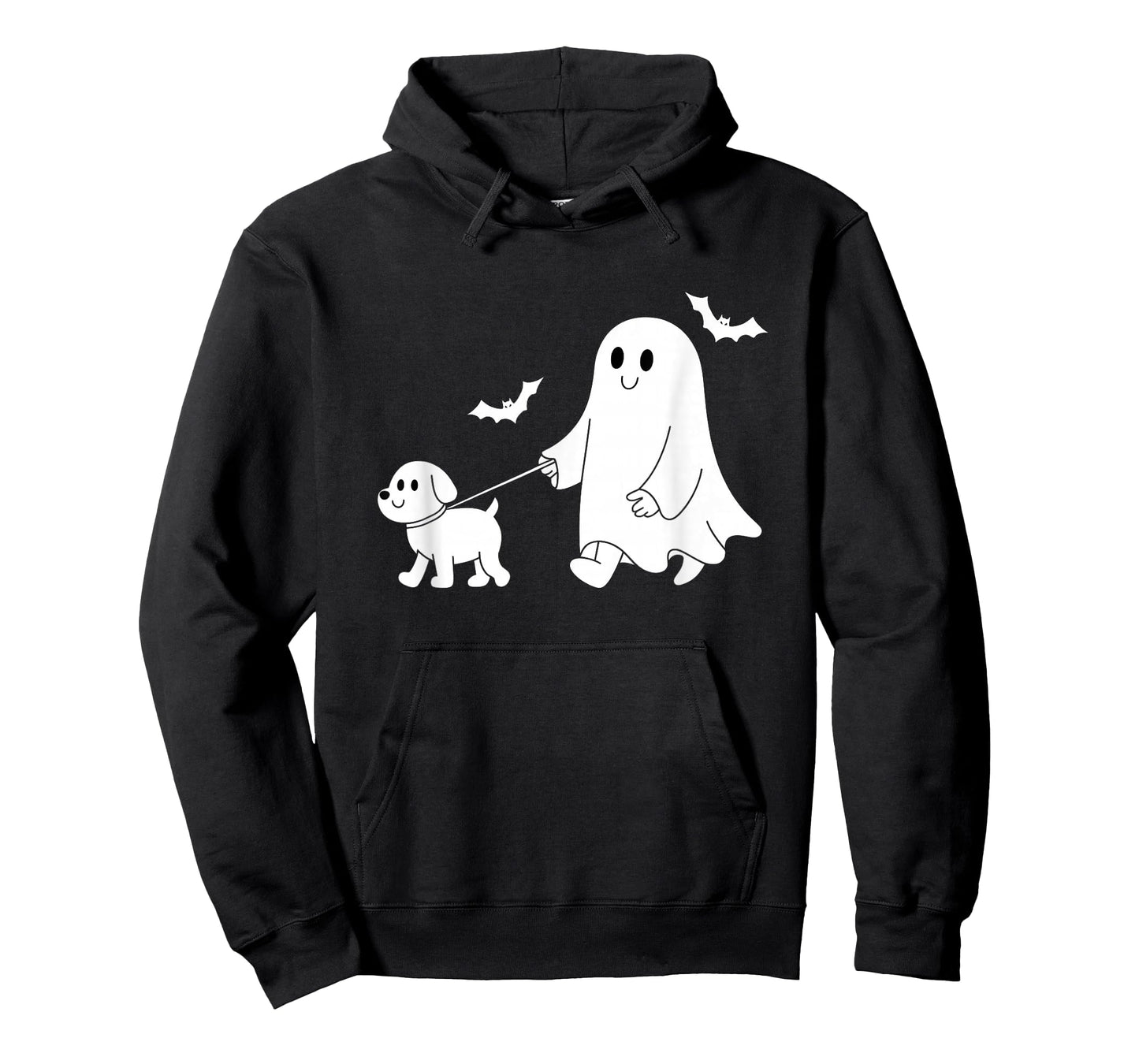 Funny Halloween Ghost Walking Dog Cute Ghost and Dog Lover T-Shirt