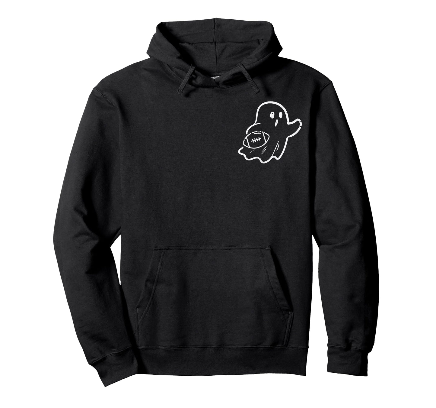 Ghost Playing Football Pocket Retro Halloween Costume Sports T-Shirt