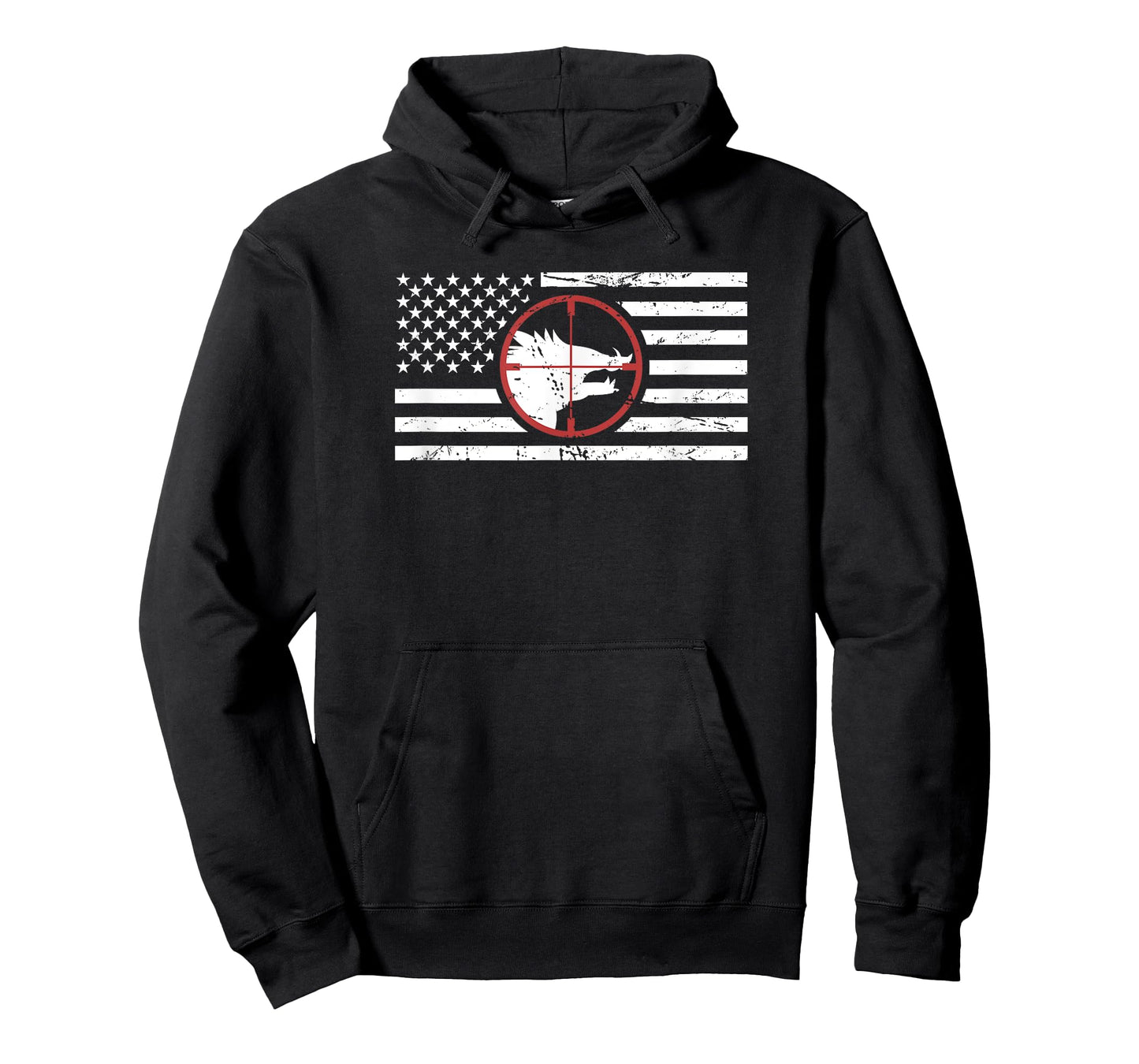 Wild Hog Hunter T-Shirt / Gift For Pig Hunters | USA Flag Women Men T-Shirt