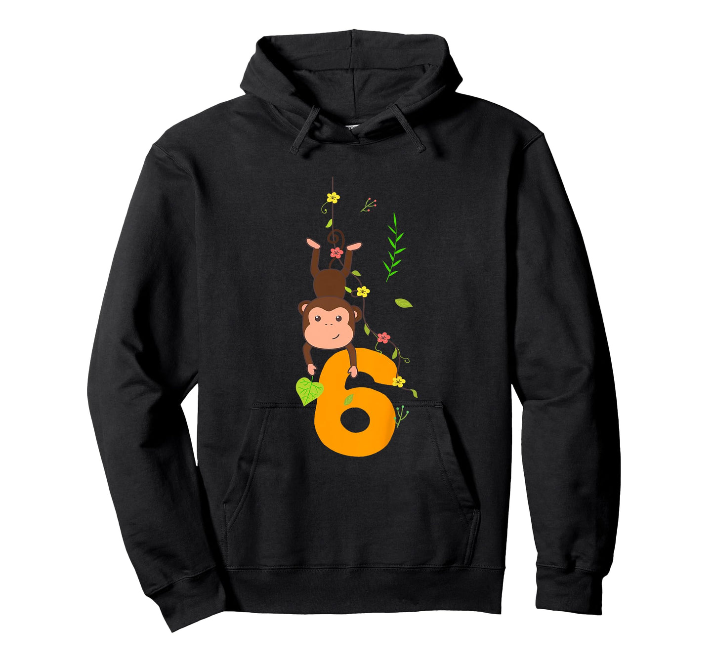 Kids Funny Cute Monkey Lover 6th Birthday Six 6 Yr 6 Year Old T-Shirt