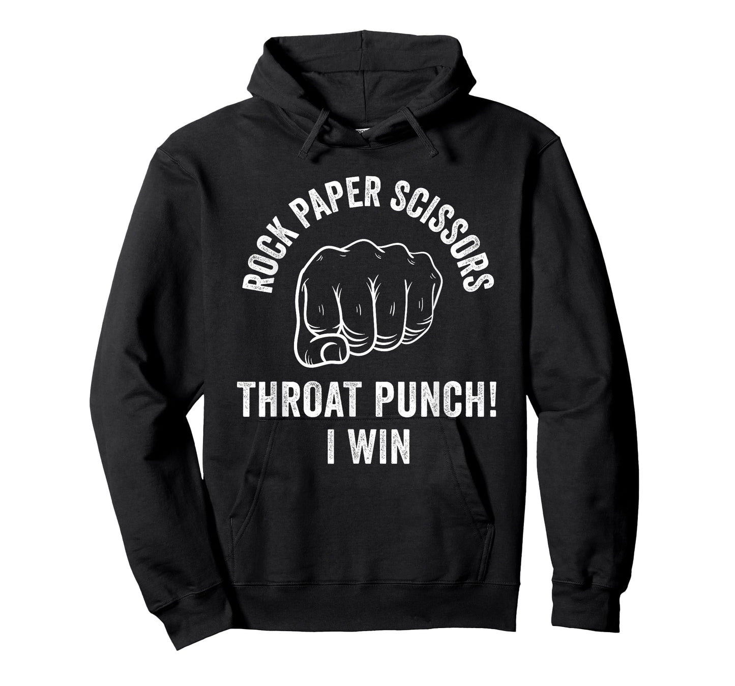 Mens Rock Paper Scissors Throat Punch Sarcastic Design T-Shirt