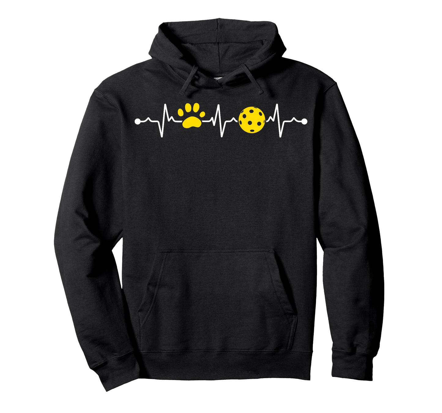 Funny Pickleball Player Heartbeat Dog Paw Heartbeat T-Shirt