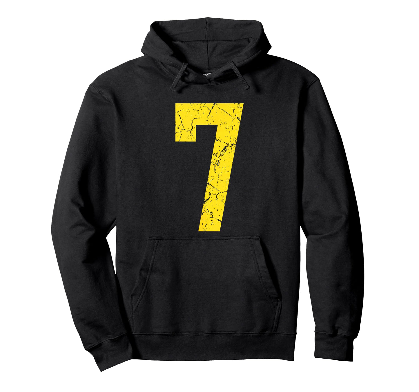 Distressed Bright Gold Number 7 Jersey Player Uniform #7 T-Shirt