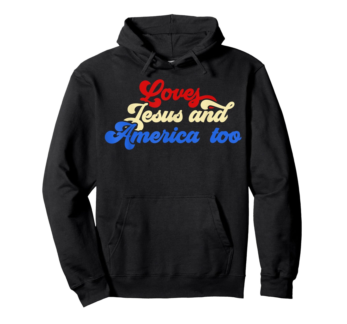 Loves Jesus and America Too God Christian 4th of July retro T-Shirt