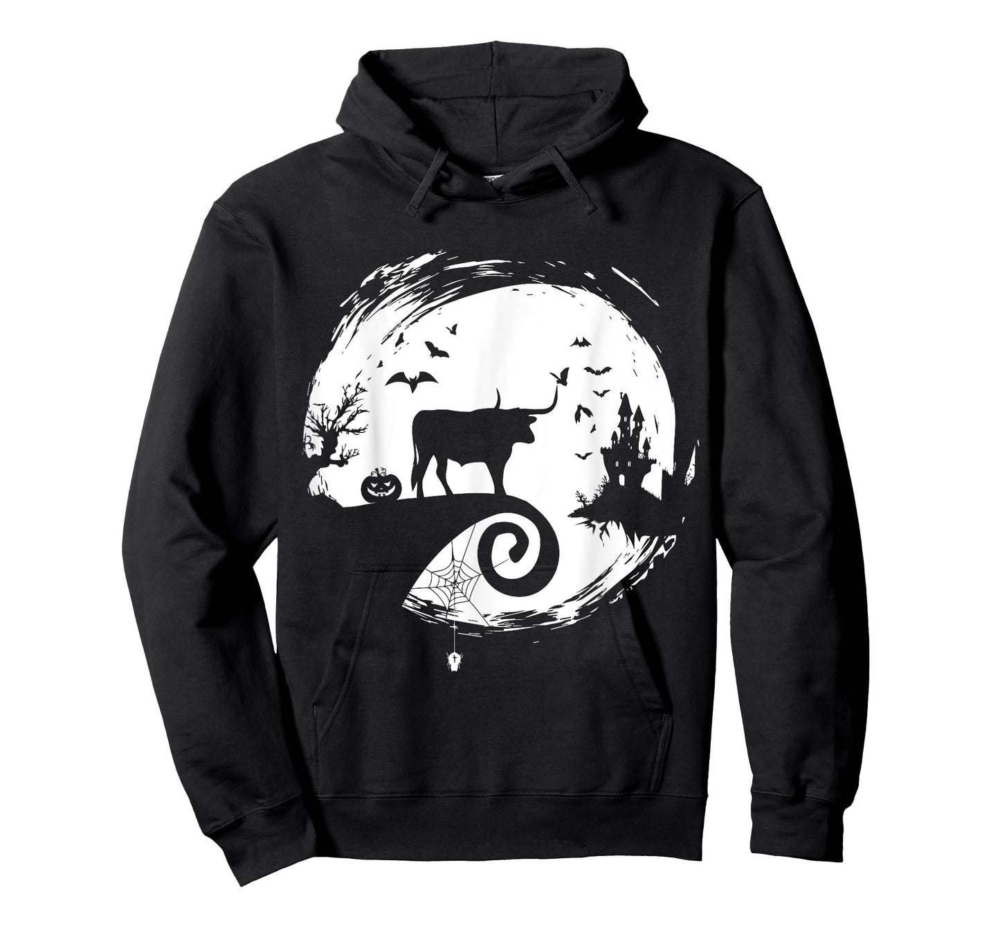 Texas Longhorn Halloween Costume Moon Silhouette Creepy T-Shirt