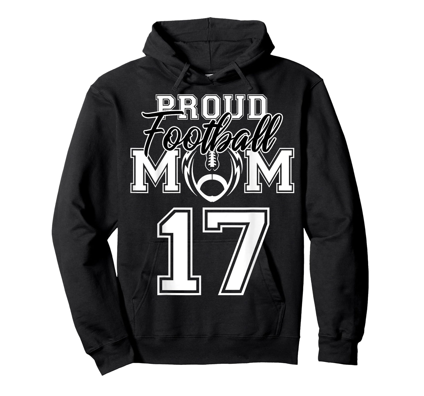 Custom Proud Football Mom Number 17 Personalized Women T-Shirt