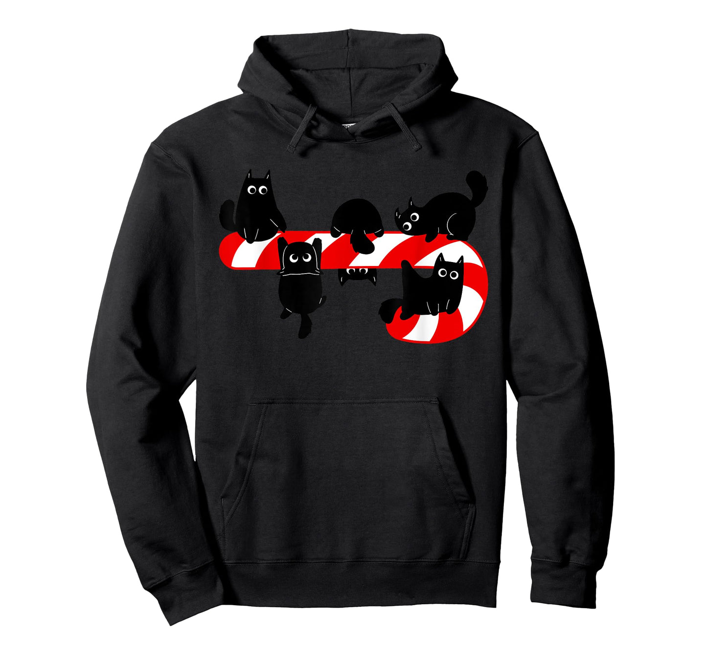 Candy Cane and Cute Cat Funny Kitty T-Shirt for Men Women Kids