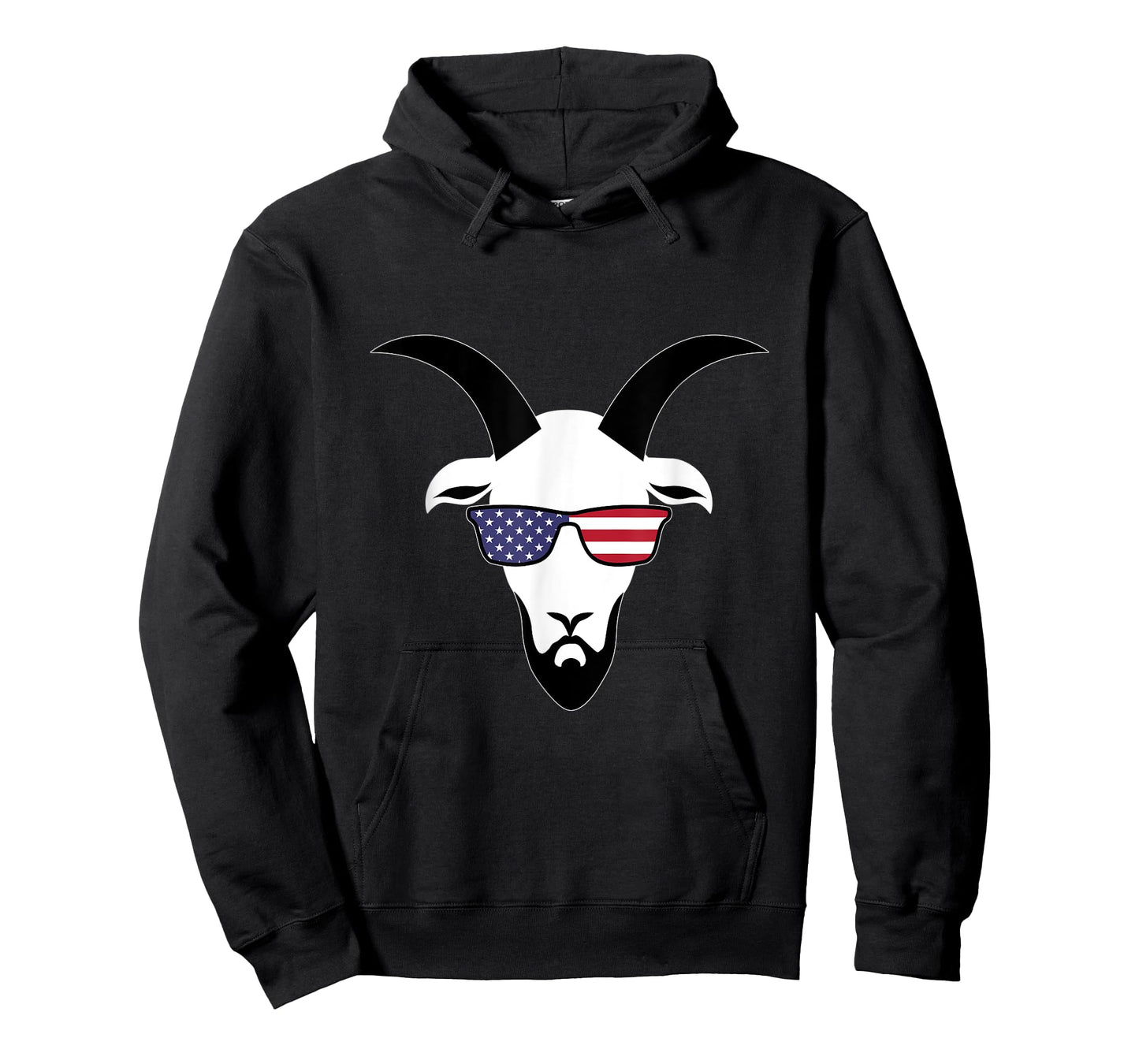 4th of July American Hipster Goat with Beard and Sunglasses T-Shirt for Women Men