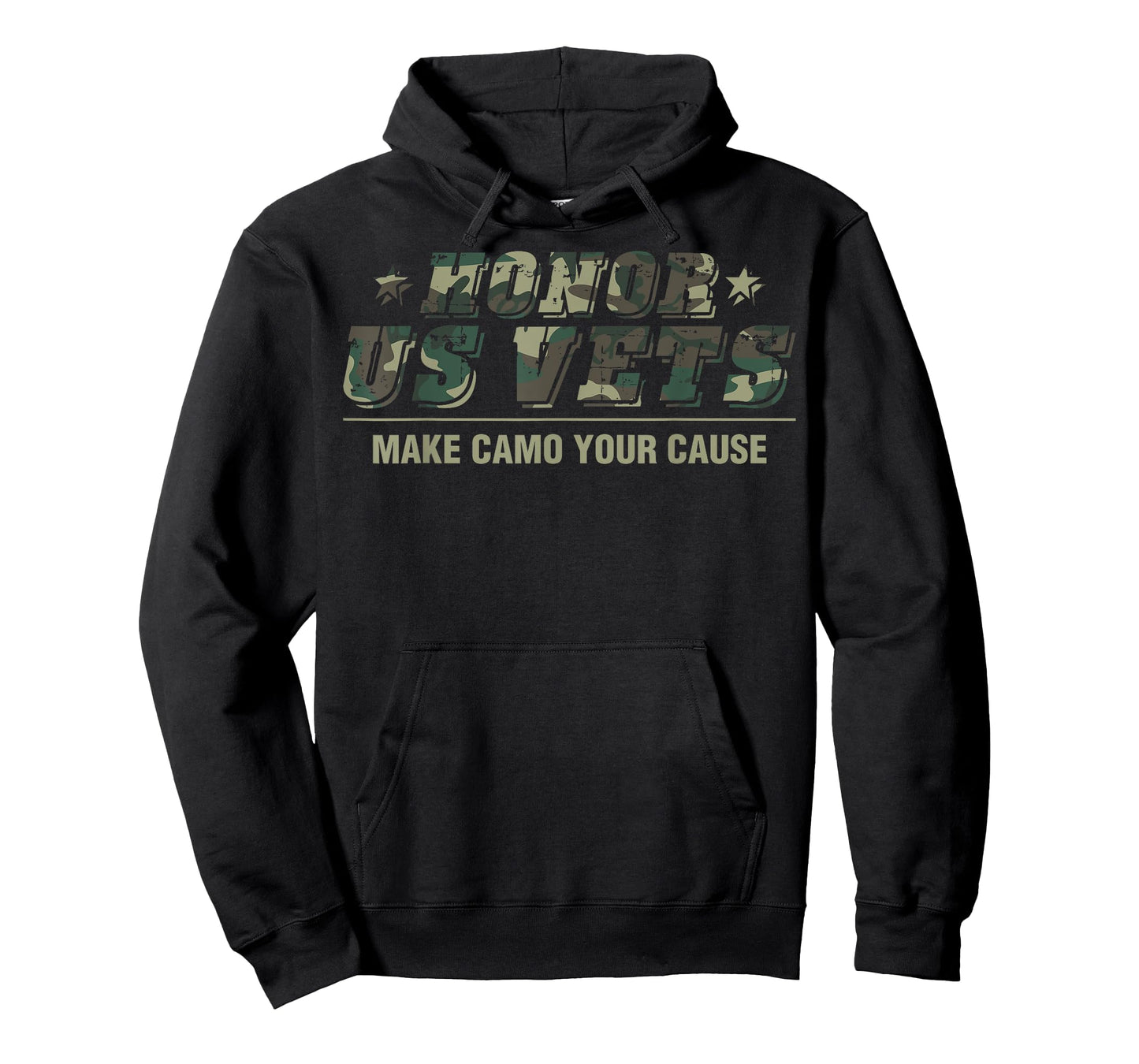 Honor US Vets Make Camo Your Cause Patriotic Veteran Women Men T-Shirt