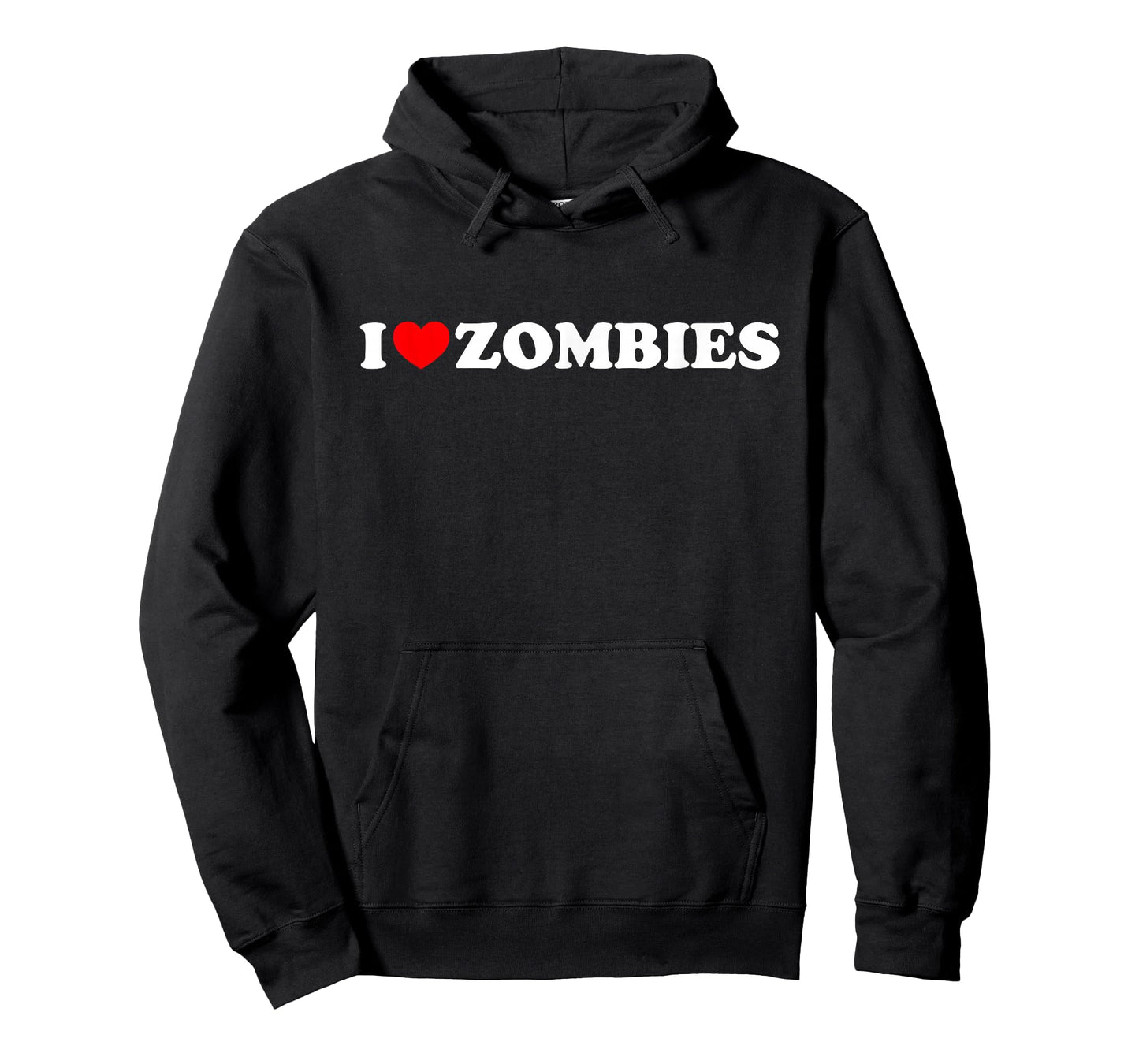 I Heart (Love) Zombies T-Shirt - White Text Red Heart Design T-Shirt