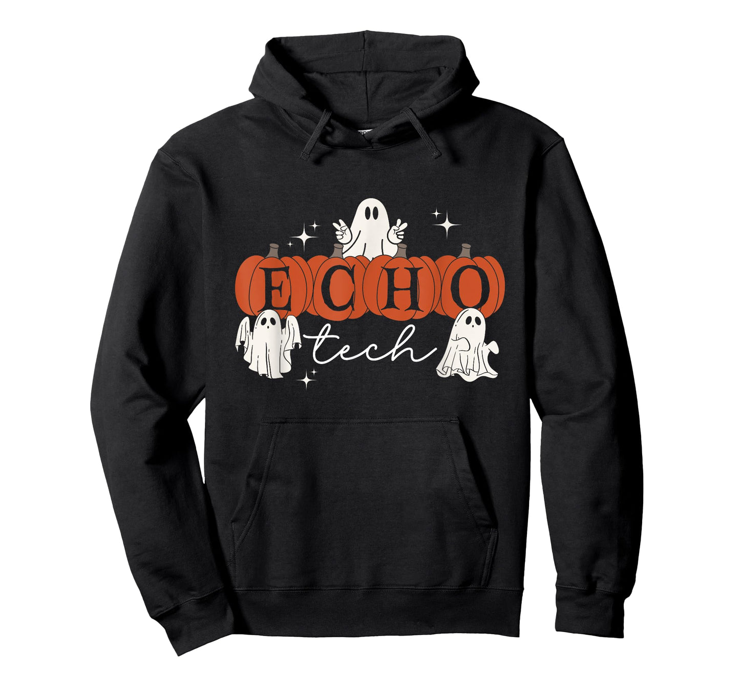 Ghost Cardiac Sonographer Pumpkin Halloween Echo Tech CVICU T-Shirt