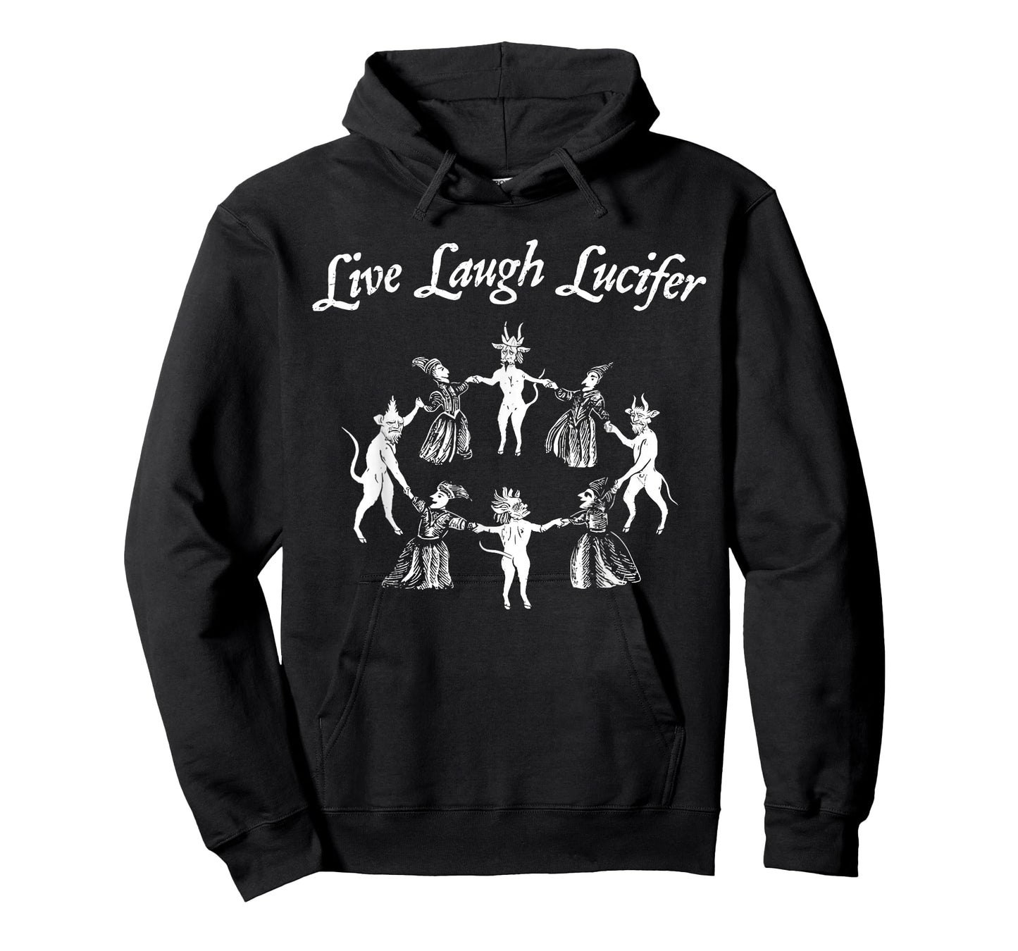 Funny Retro Live Laugh Lucifer Wicca Witchy Spooky Halloween T-Shirt