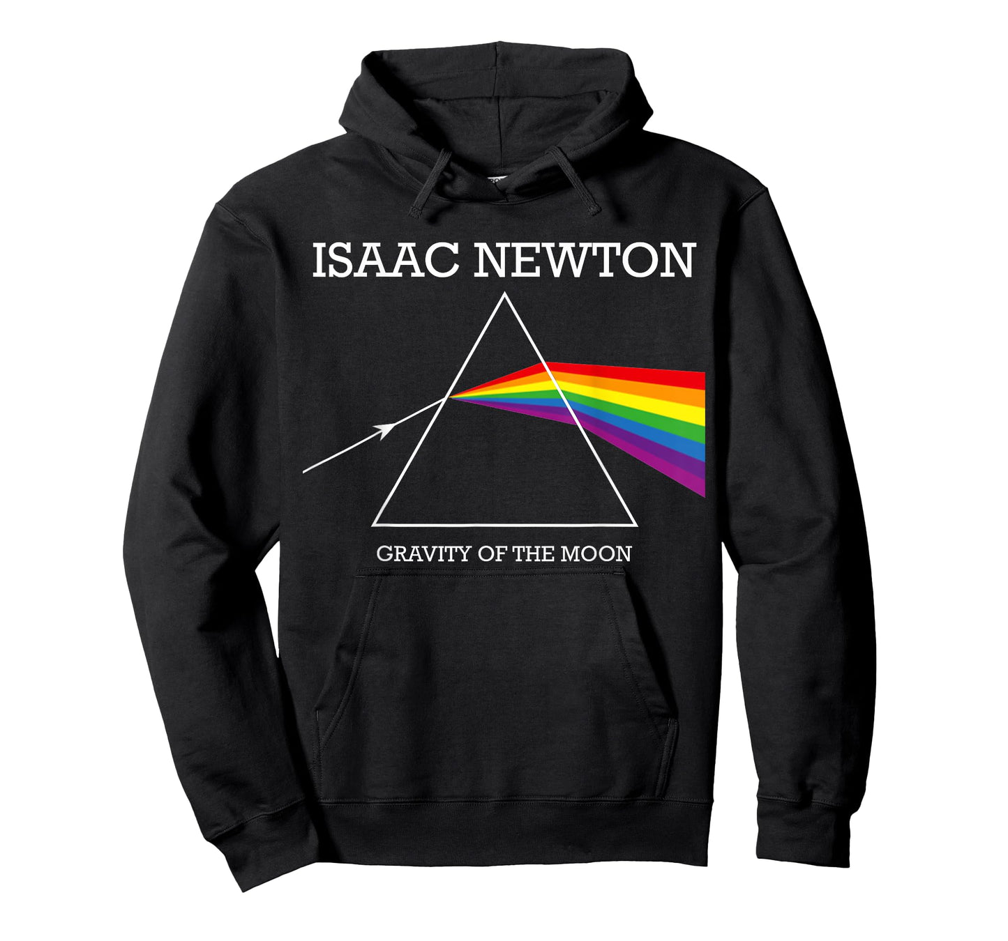 Nerdy Isaac Newton Prism Gravity of the Moon Rock Music Geek T-Shirt