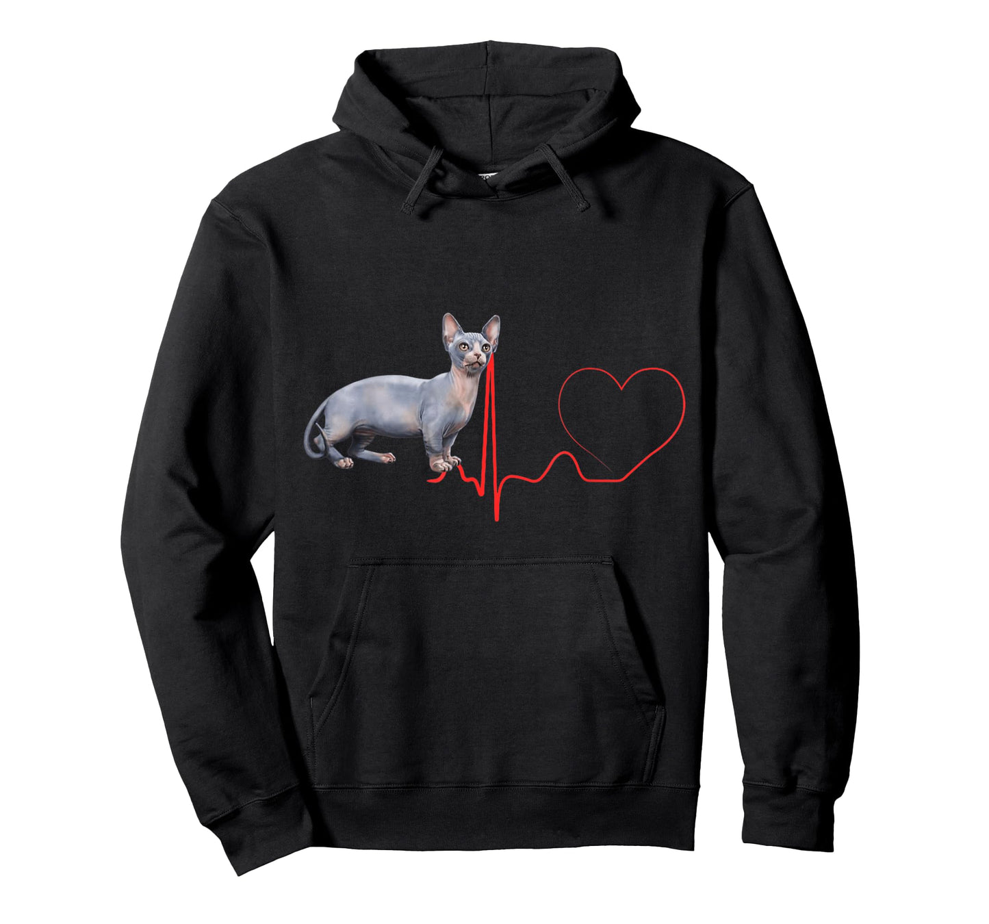 Minskin Cat Heartbeat EKG Funny for Cat Lovers Owners Men Women T-Shirt
