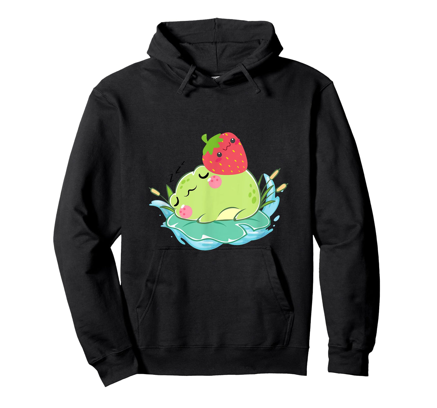 Kawaii Cute Frog With Strawberry Frog Lover T-Shirt