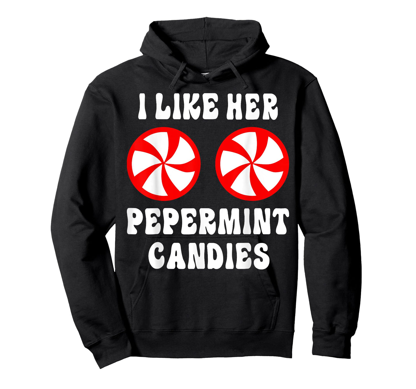 I Like Her Peppermint Candies Groovy Christmas Couples T-Shirt