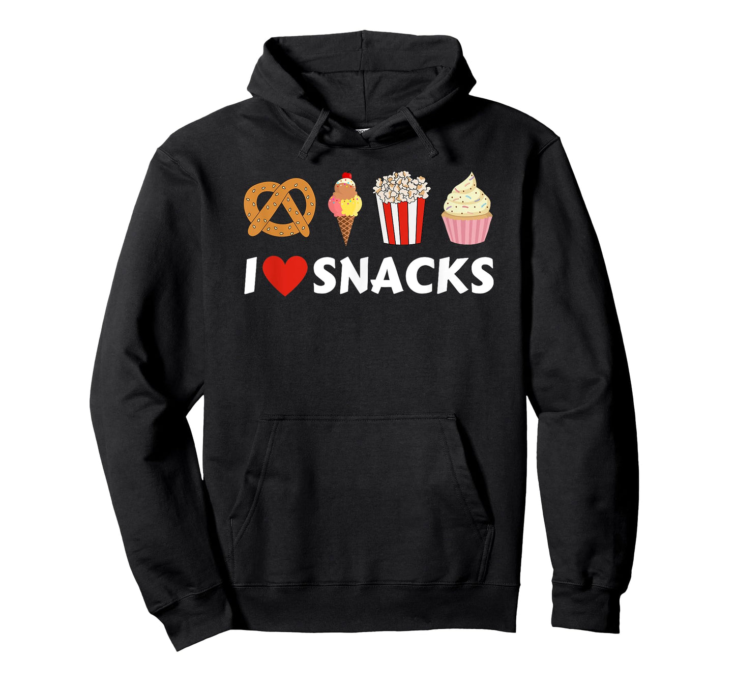 I Love Snacks Food Lover Heart Funny Foodie T-Shirt